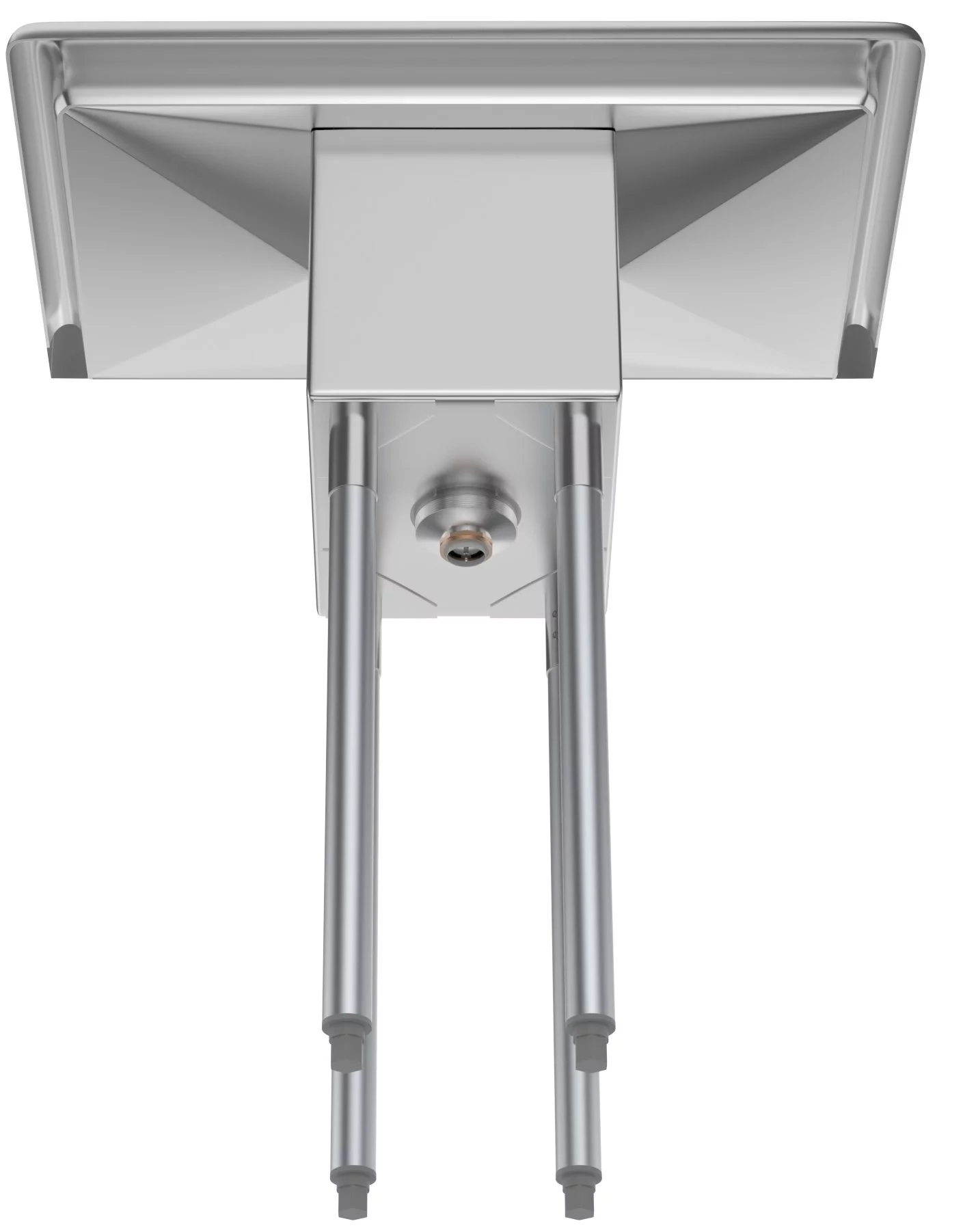 Freestanding Stainless Steel 30 in. 2-Hole Single Bowl Commercial Kitchen Sink