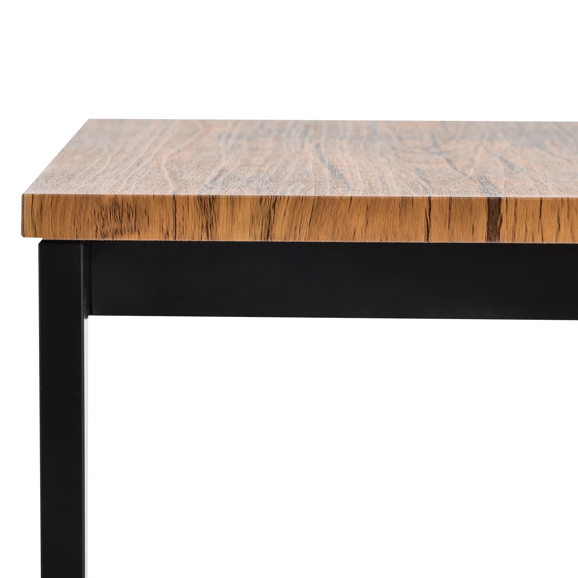 Euroco 5-Piece Dining Set Wood and Metal Pub Table with 4 Bar Stools, Brown