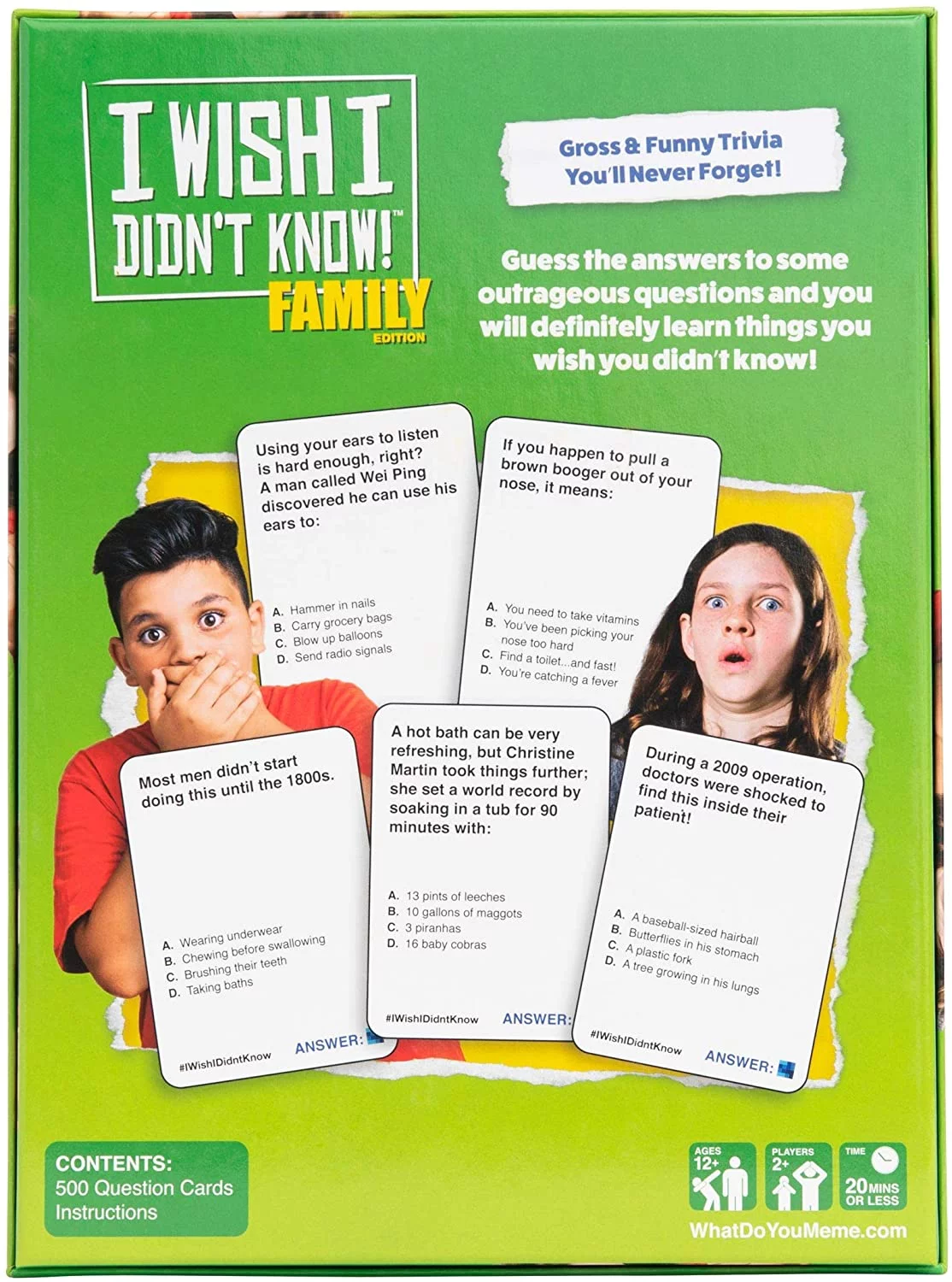 I Wish I Didn't Know! Family Edition - Funny Family Trivia Game by What Do You Meme?