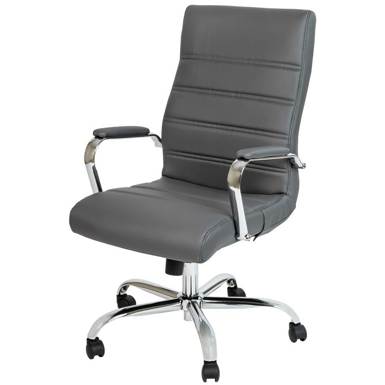 Scranton & Co Contemporary Leather High Back Office Chair in Gray