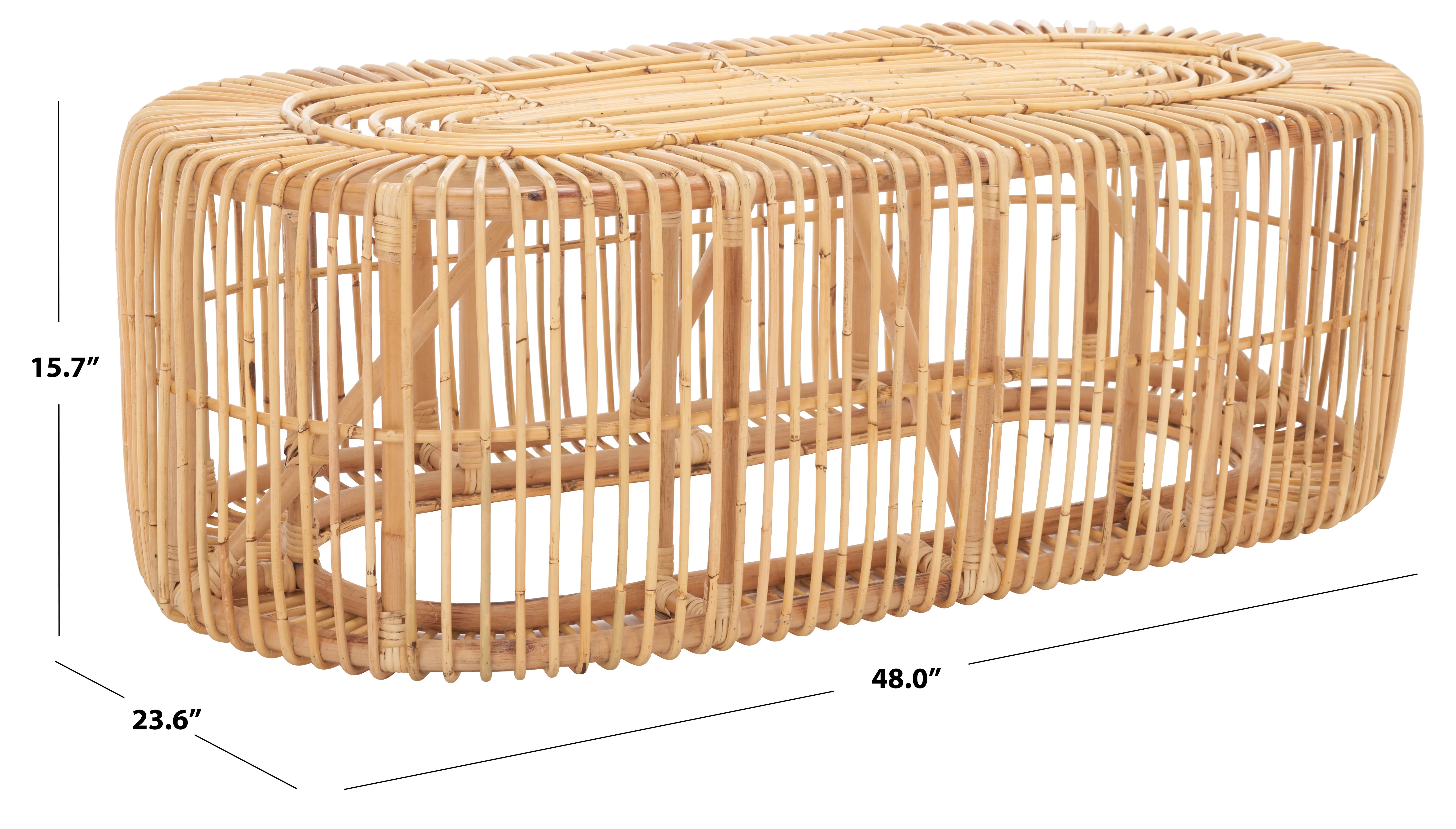 SAFAVIEH Jabez Coastal Oval Coffee Table, Natural