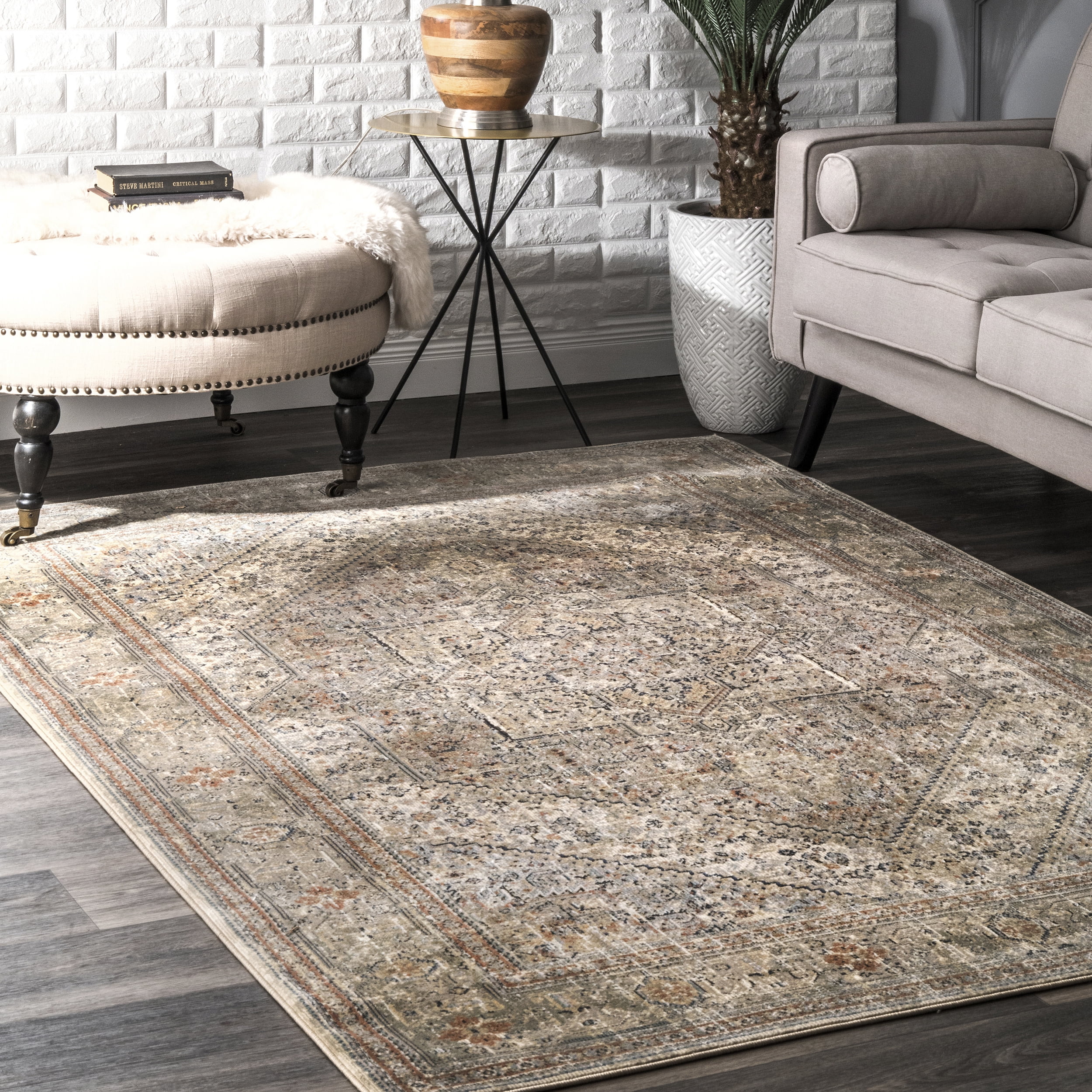 nuLOOM Carol Traditional Medallion Area Rug, 4' x 6', Beige