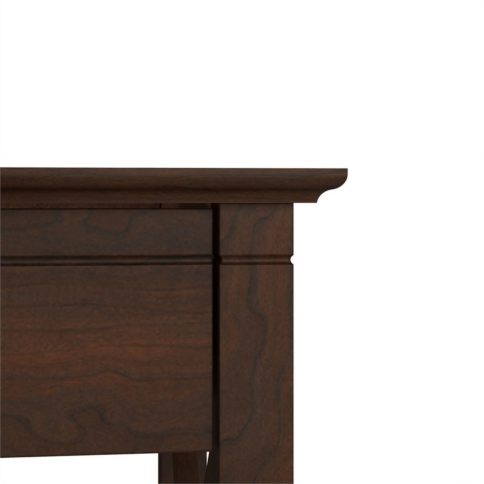 Pemberly Row Engineered Wood Console Table with Drawers and Shelves in Cherry