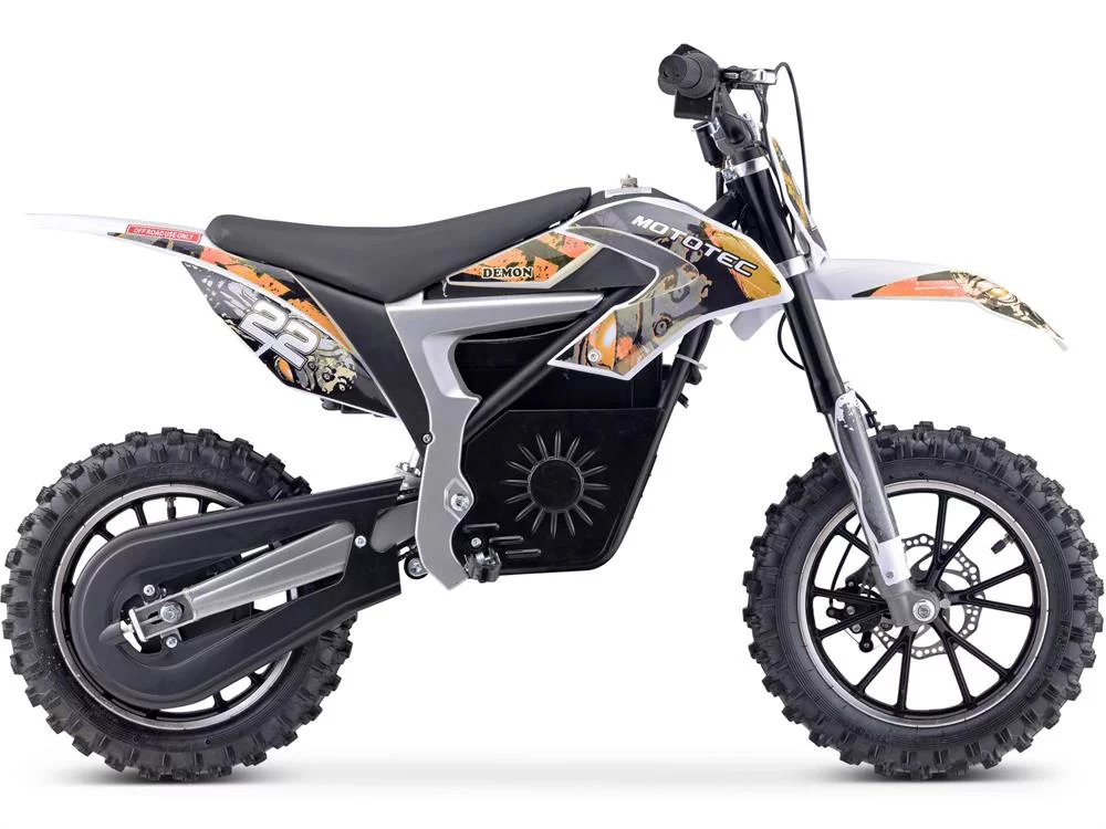 MotoTec 36v 500w Demon Lithium Orange Electric Dirt Bike