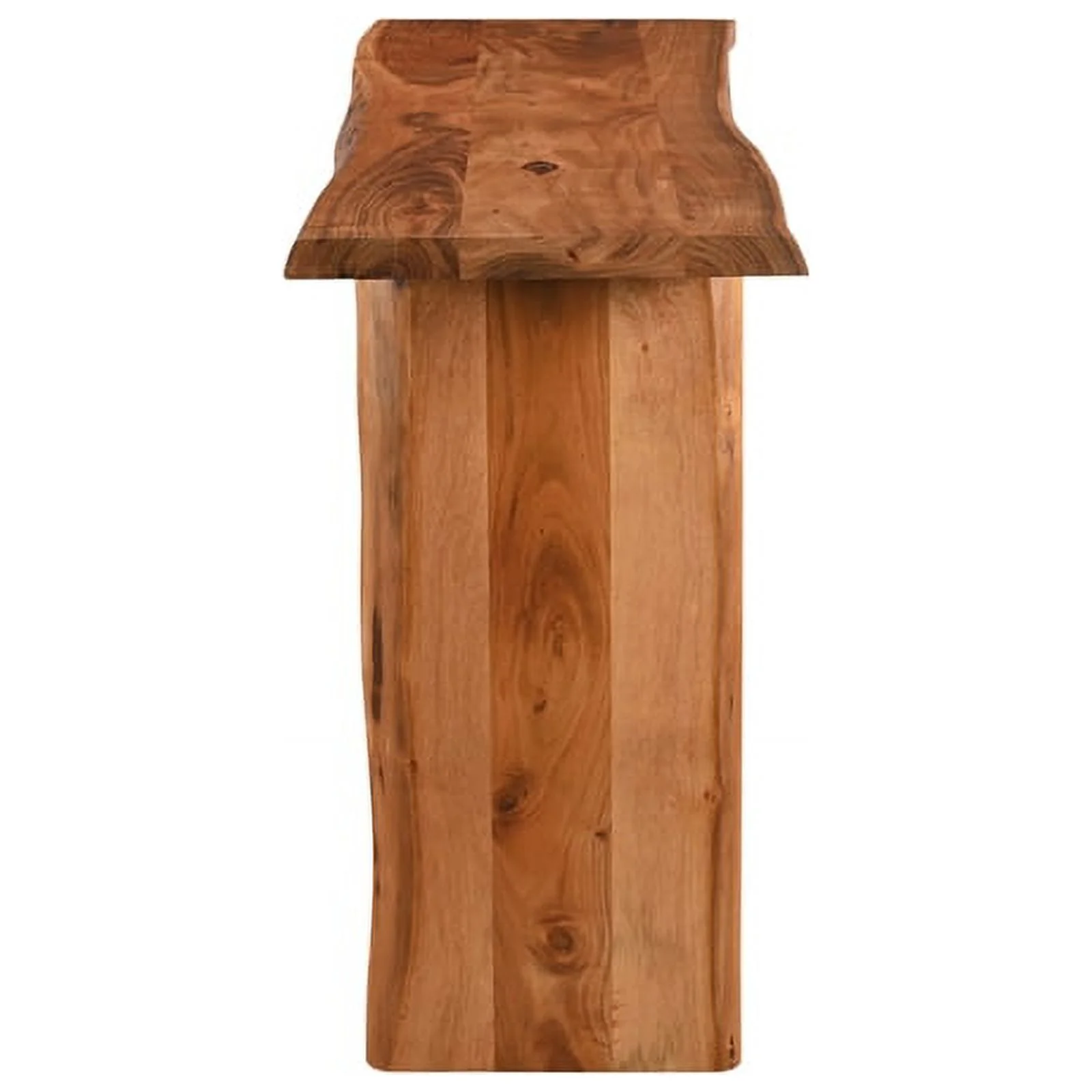 Taran Designs Harper Live Edge Solid Wood Console Table in Brown