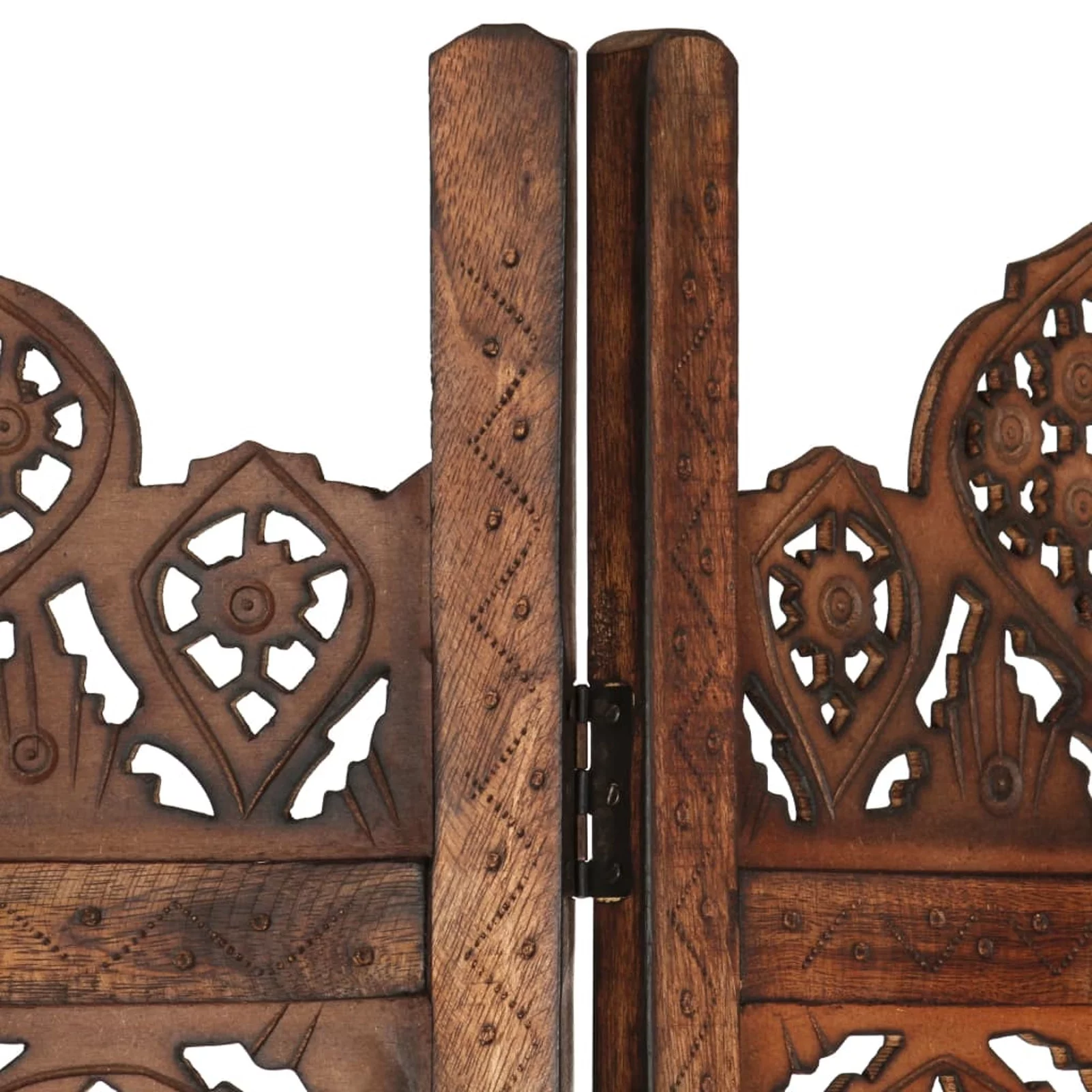 Suzicca Hand carved 5-Panel Room Divider Brown 78.7
