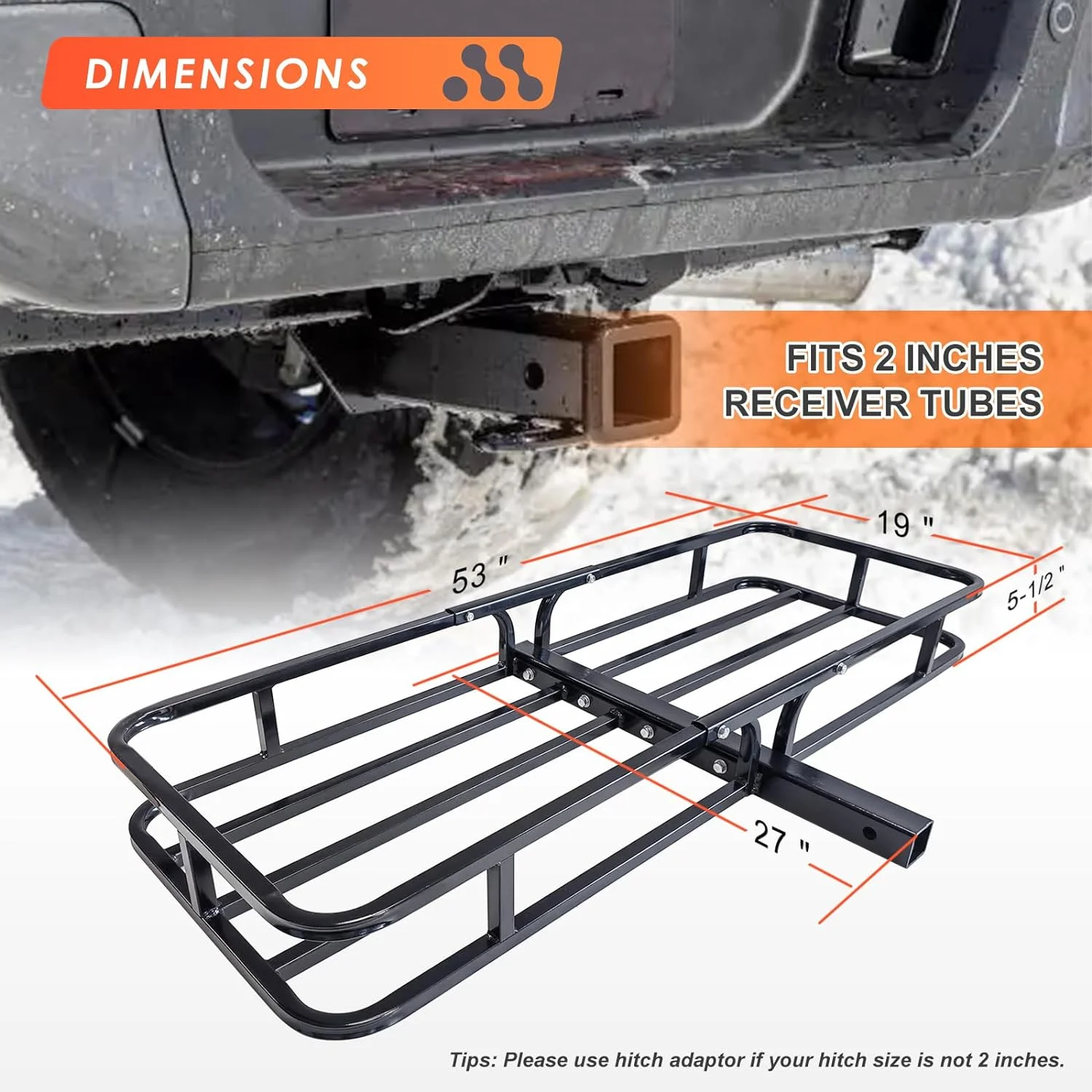 Hitch Mount Cargo Carrier Basket 53