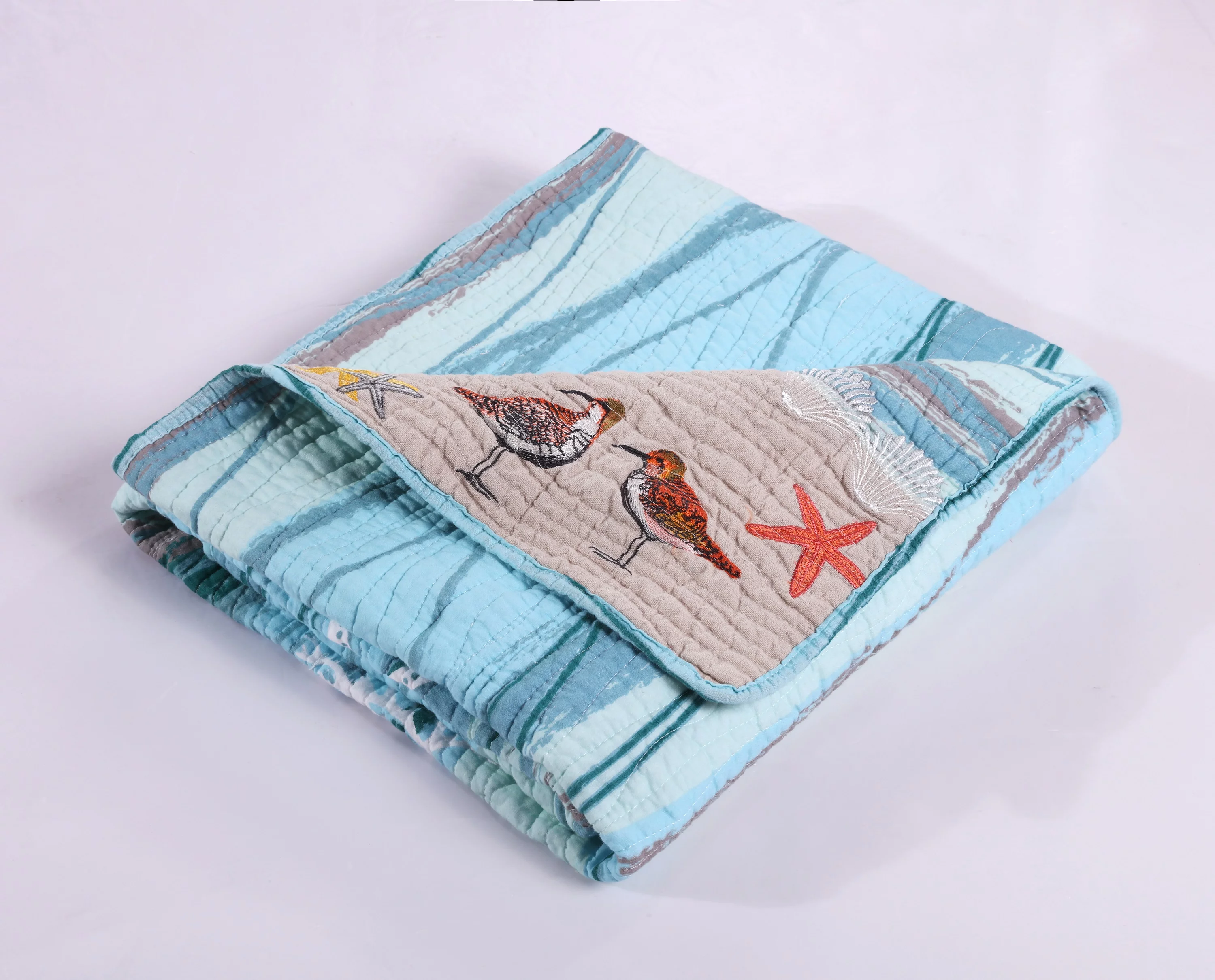 Global Trends Morro Bay Quilted Throw Blanket, 50x60-Inch