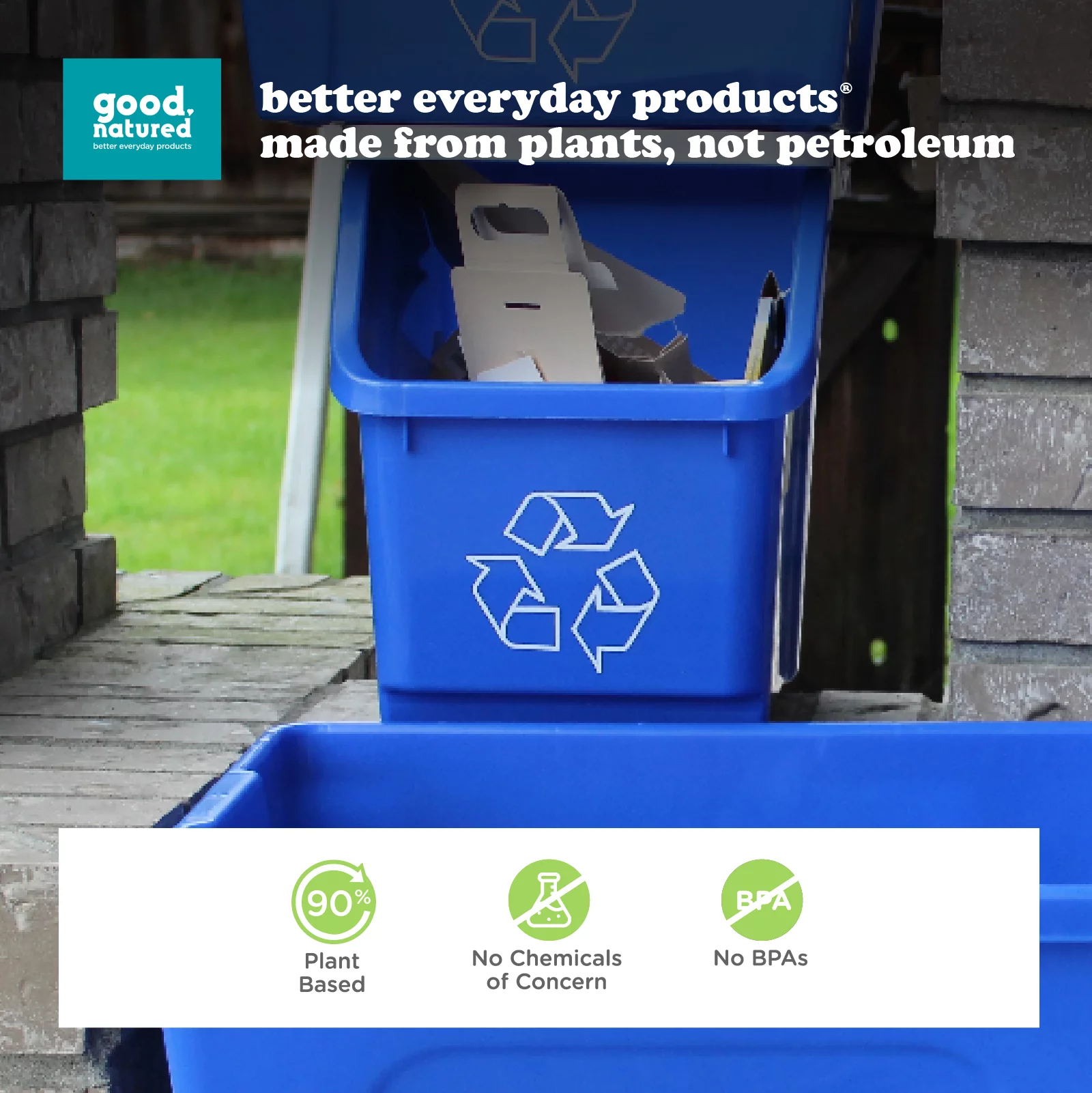 6 Gallon/25 Liter Handy Recycler with Easy Carry Handle(0942) - 3 pack