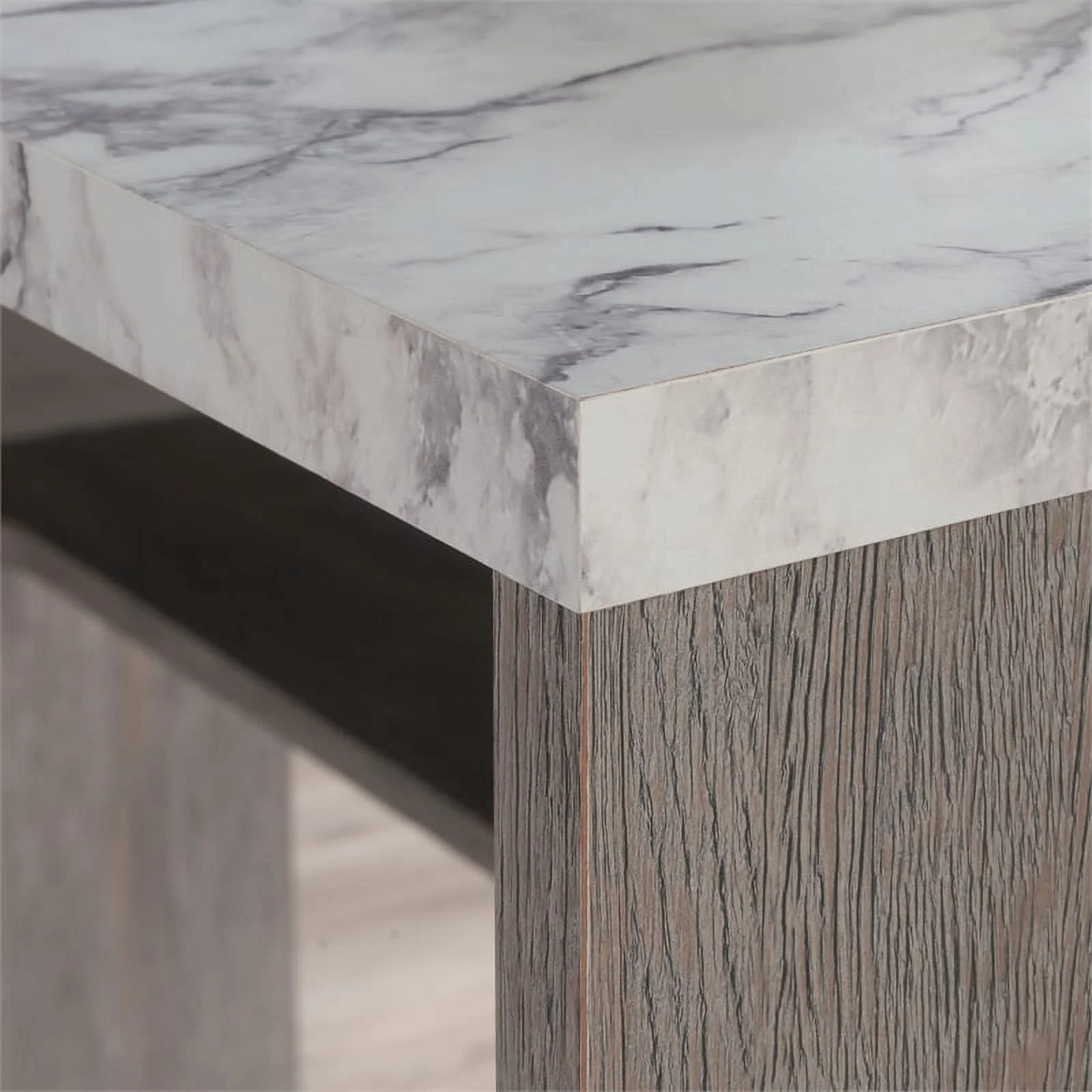 UrbanPro Modern Engineered Wood L-Shaped Desk in Ashen Oak Finish