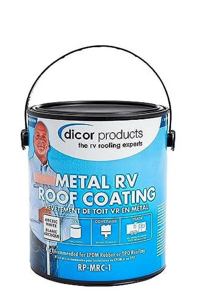 Dicor RPMRC1 Acrylic Elastomecric Coating for Metal RV Roofing, 1 Gallon - White