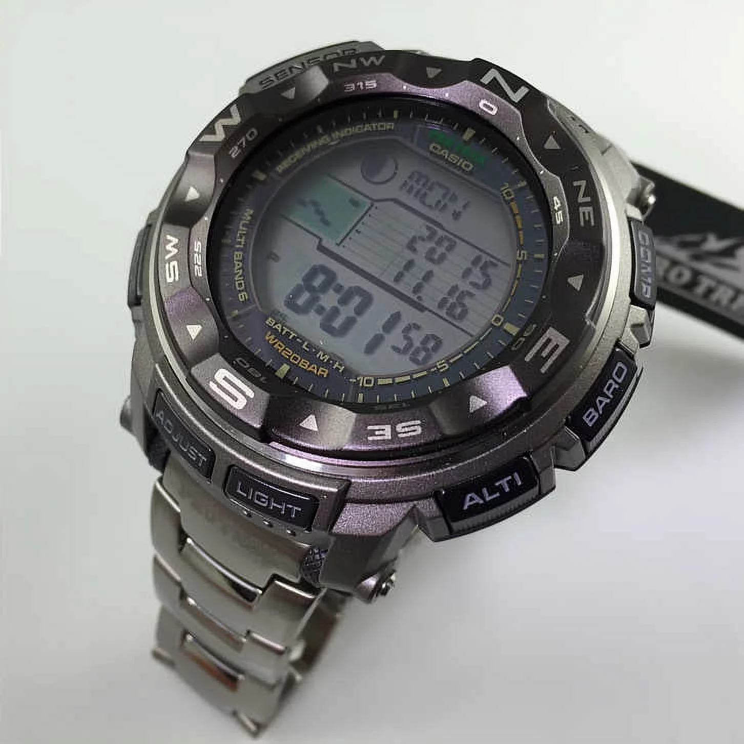 Casio Men's Solar Atomic Triple Sensor Gray Pro Trek Watch PRW2500T-7