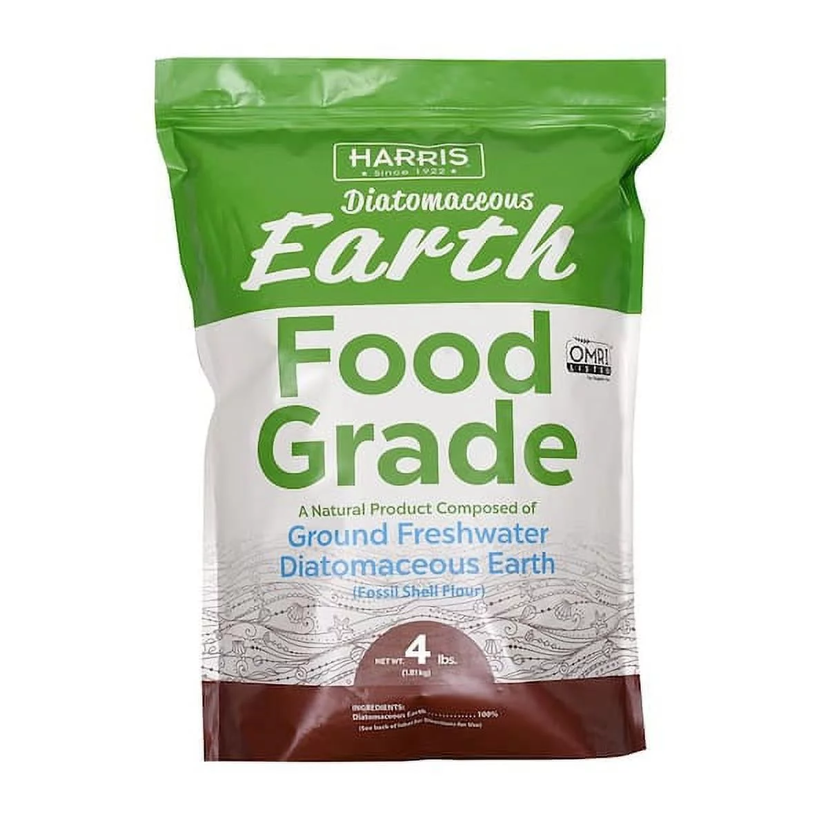 Harris 4 lbs. (64 oz.) Diatomaceous Earth Food Grade 100% DE-FG4