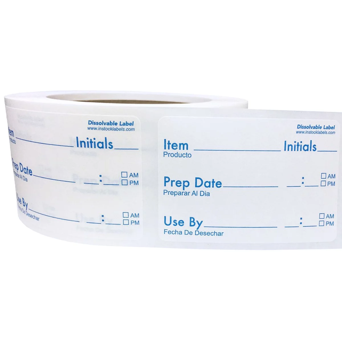 Dissolvable Blue Food Rotation Labels for Food Storage Use by Shelf Life Preparation 2 x 3 Inch 500 Adhesive Stickers