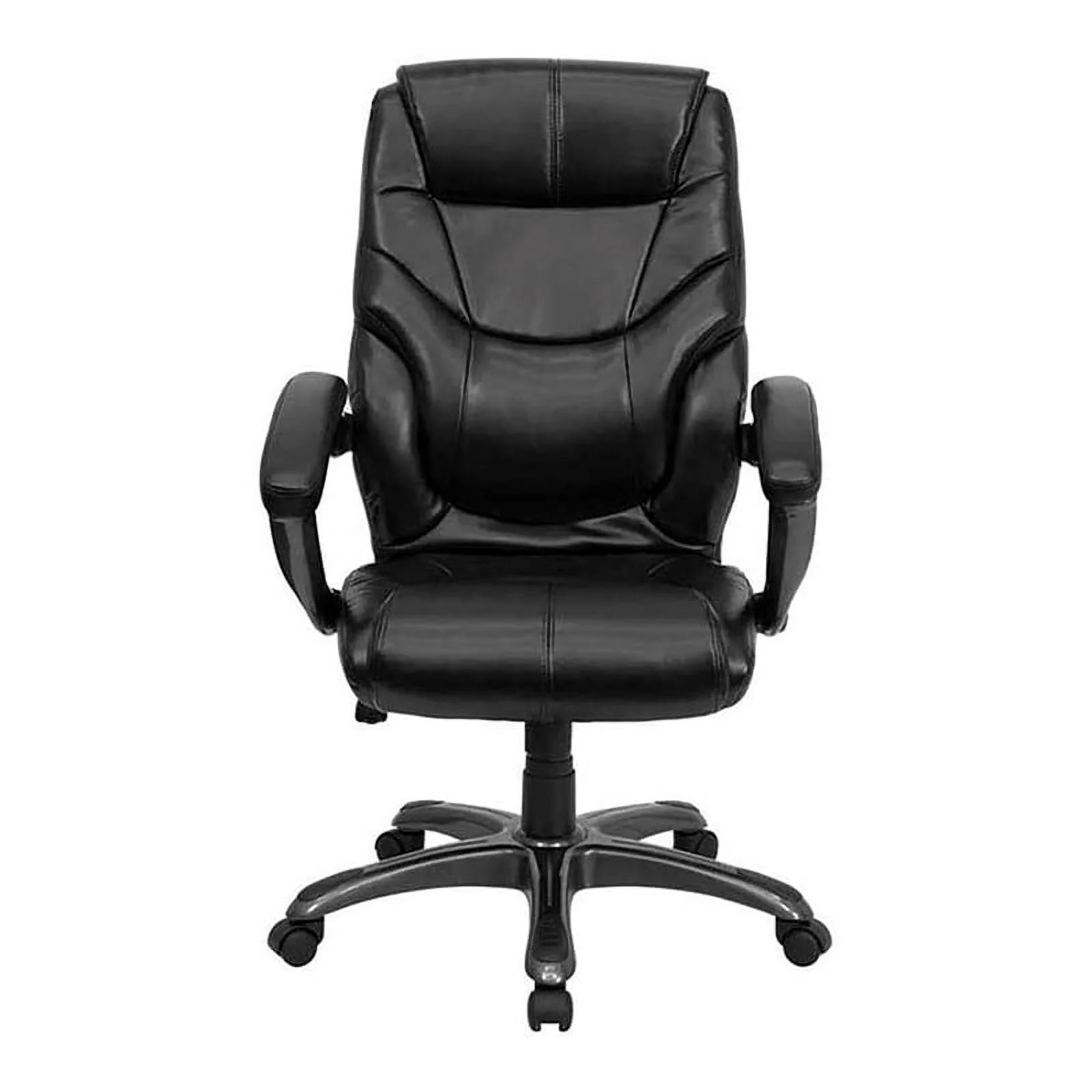 Scranton & Co Contemporary Faux Leather High Back Executive Chair in Black