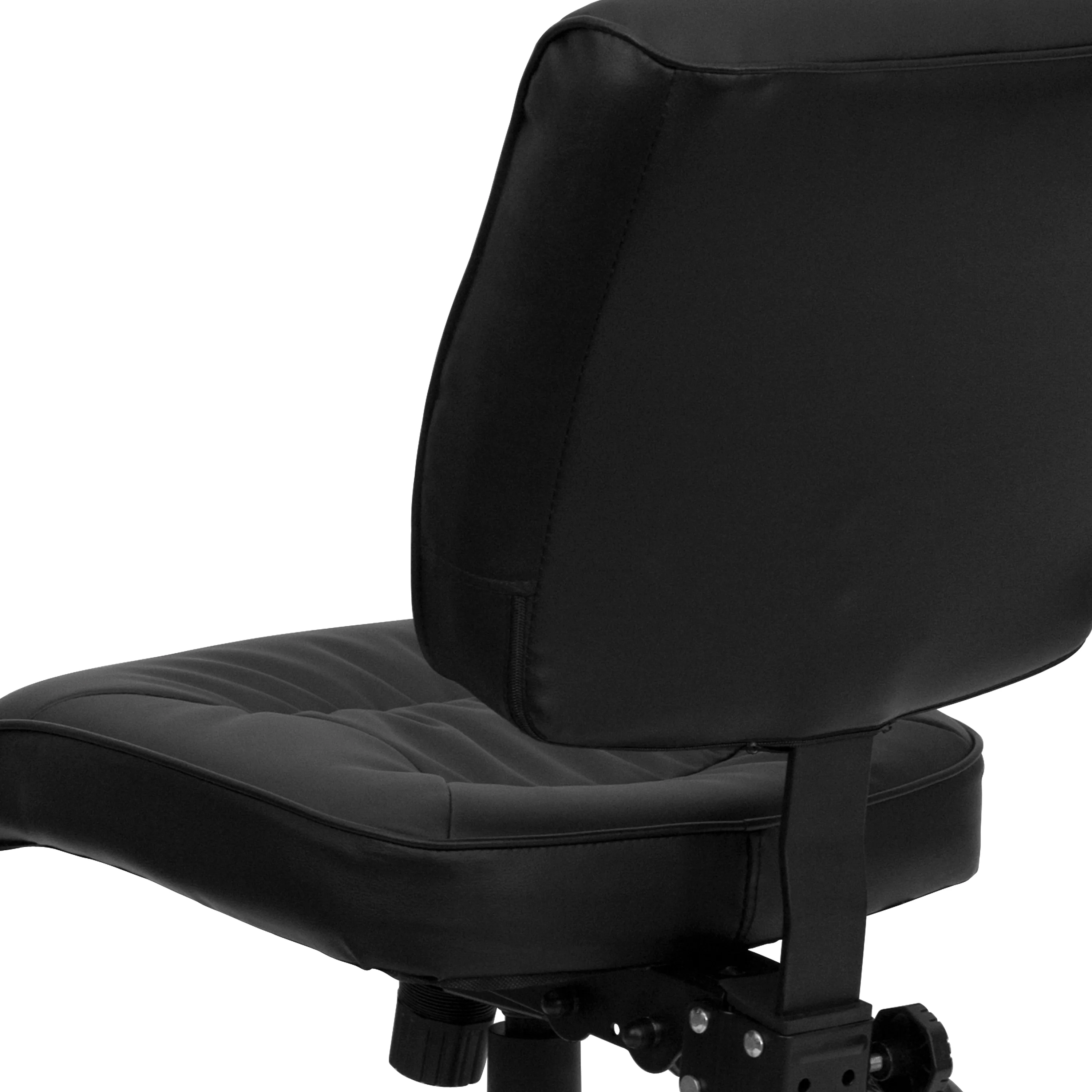 Emma + Oliver Mid-Back Black LeatherSoft Multifunction Swivel Ergonomic Task Office Chair