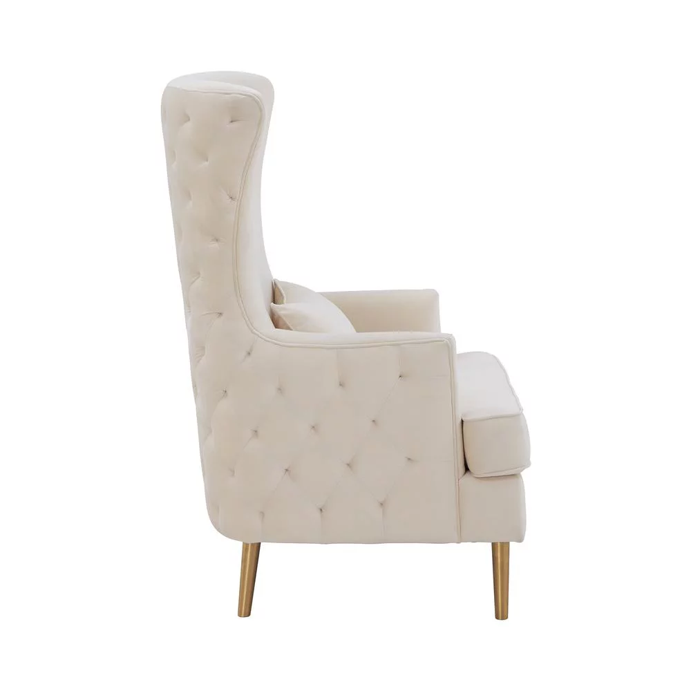 TOV Furniture Alina Cream Tall Tufted Back Chair