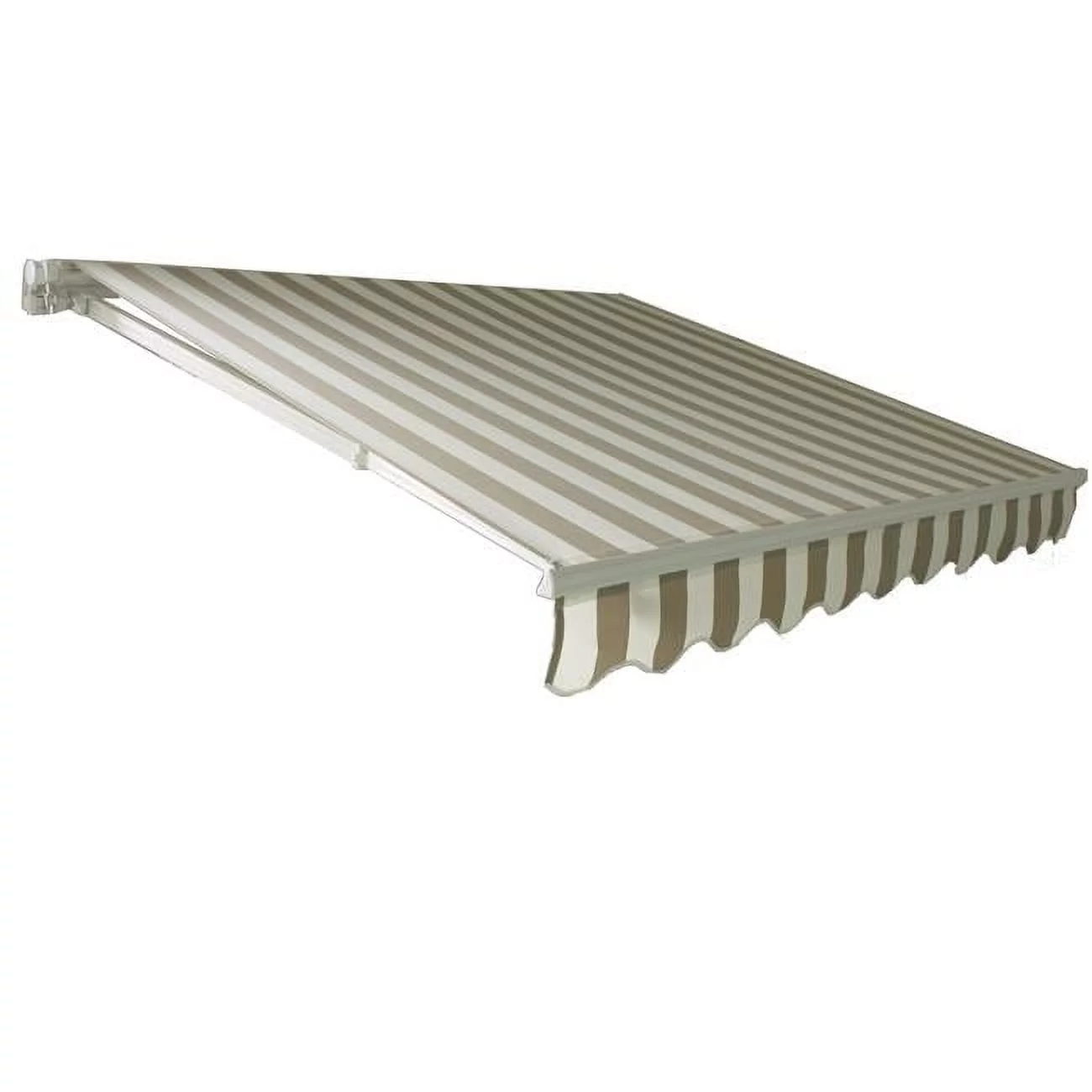 Awntech  12 ft. California Manual Retractable Awning, Linen & White - 120 in.