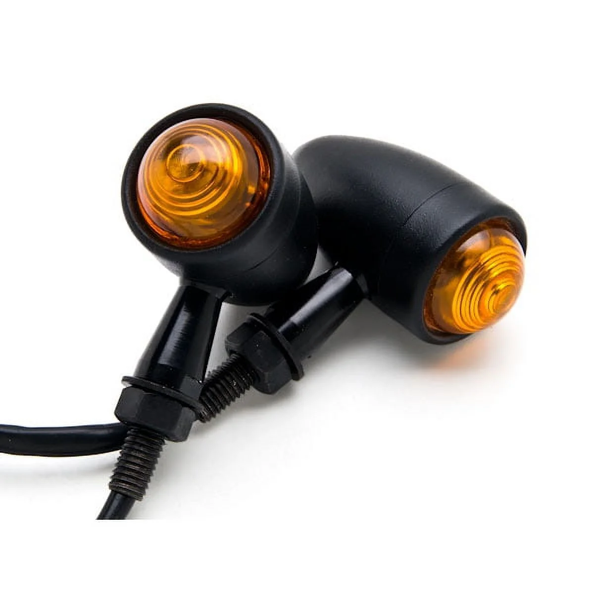 Krator Motorcycle 2 pcs Black Amber Turn Signals Lights Compatible with Kawasaki VN Vulcan Classic Nomad Drifter 1500