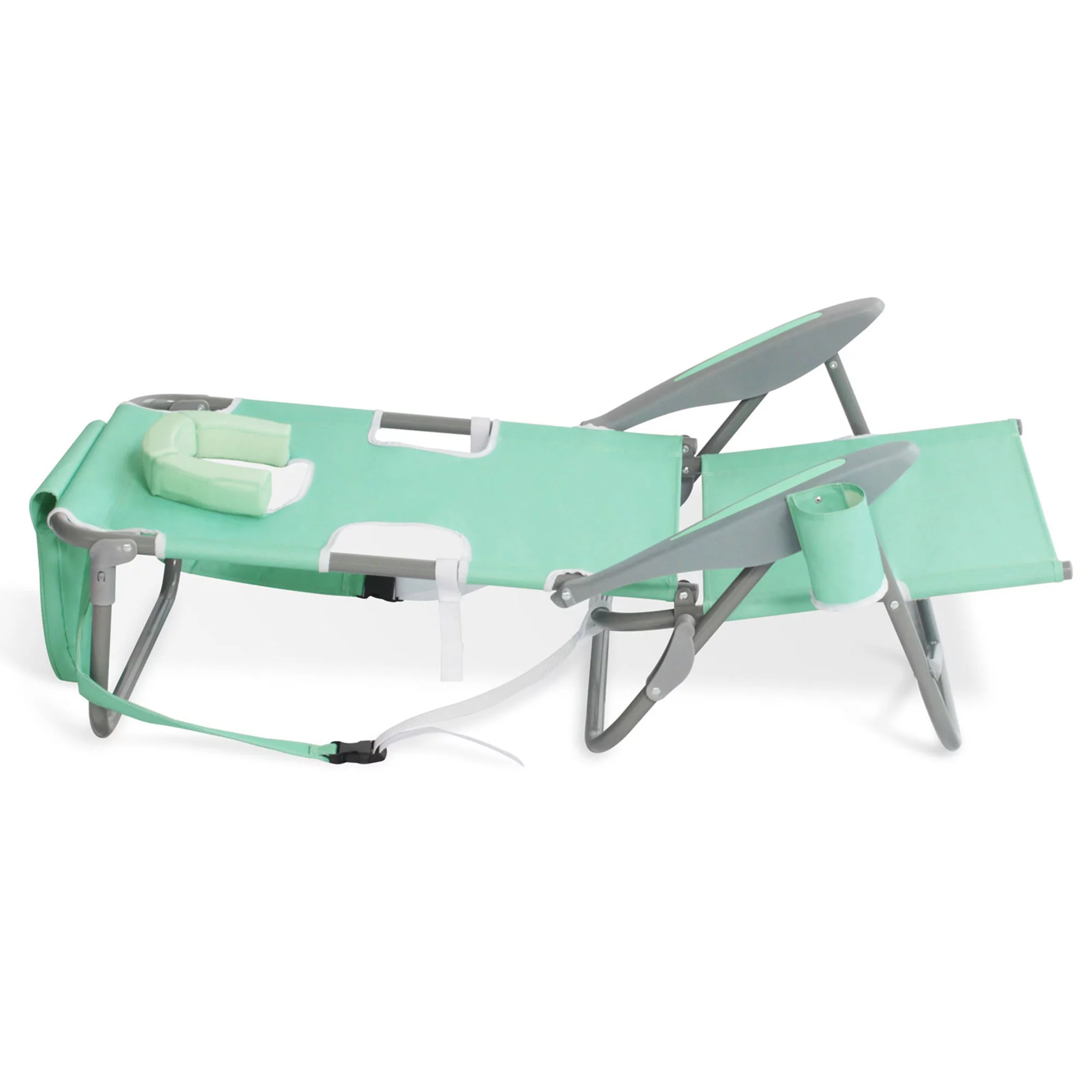 Ostrich Chaise Lounge Beach Chair w/On-Your-Back Camping Lawn Chair, Teal