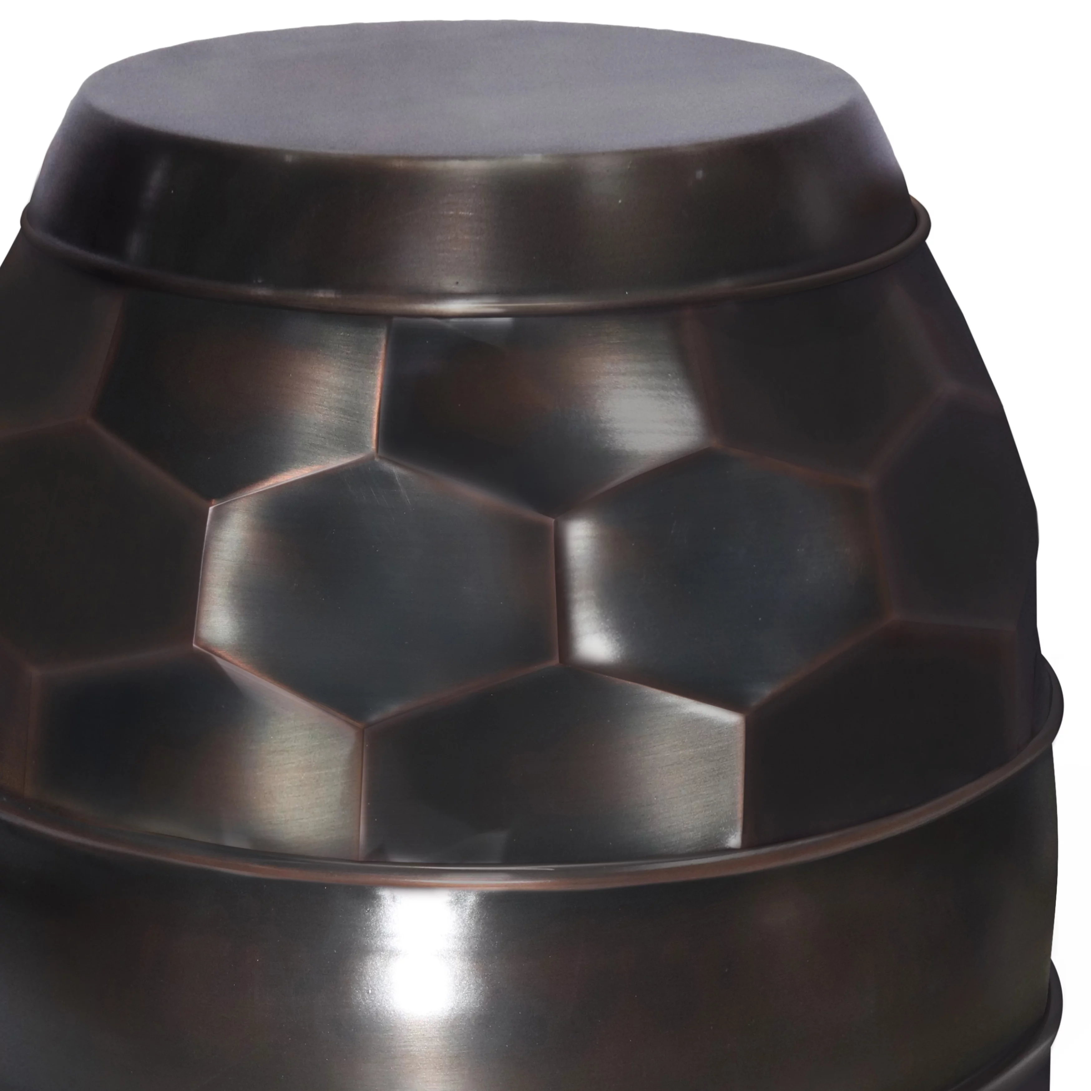 Simpli Home Reeva Side Table in Antique Copper