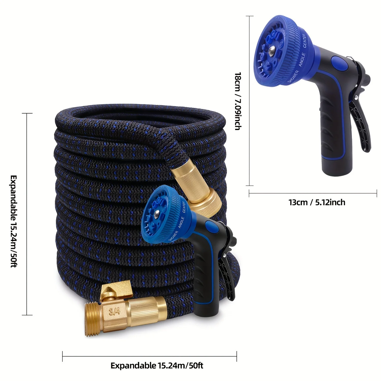 1 Set, Expandable Garden Hose, Kink Free Water Hose, 10 Pattern Spray Nozzle, New Upgraded Garden Hose,  Not Easy To Tangle for Yard, Outdoor (50ft/100FT )