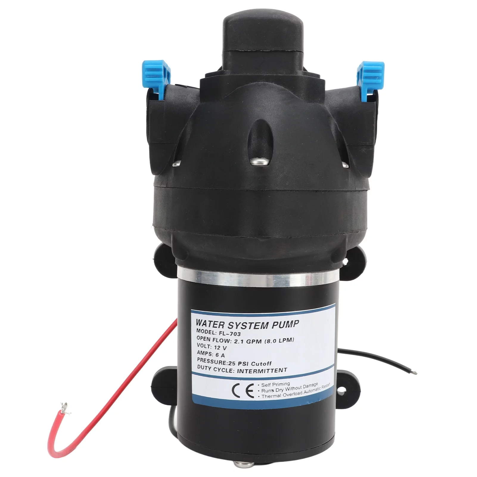 100W DC12V Electric Water Pump Diaphragm Pump, 25PSI 2.1GPM 8LPM Water Pressure Booster Pump Self Priming Water Pump High Pressure Water Pump Water Booster Pump with Pressure Switch for Home Rv Boat