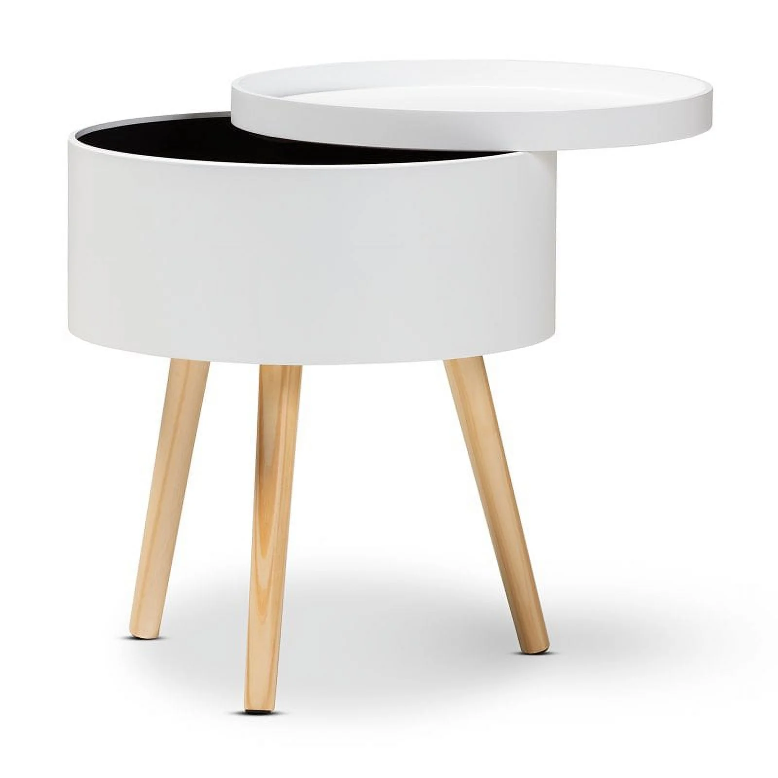 Bowery Hill Modern Wood End Table with Removable Top in White
