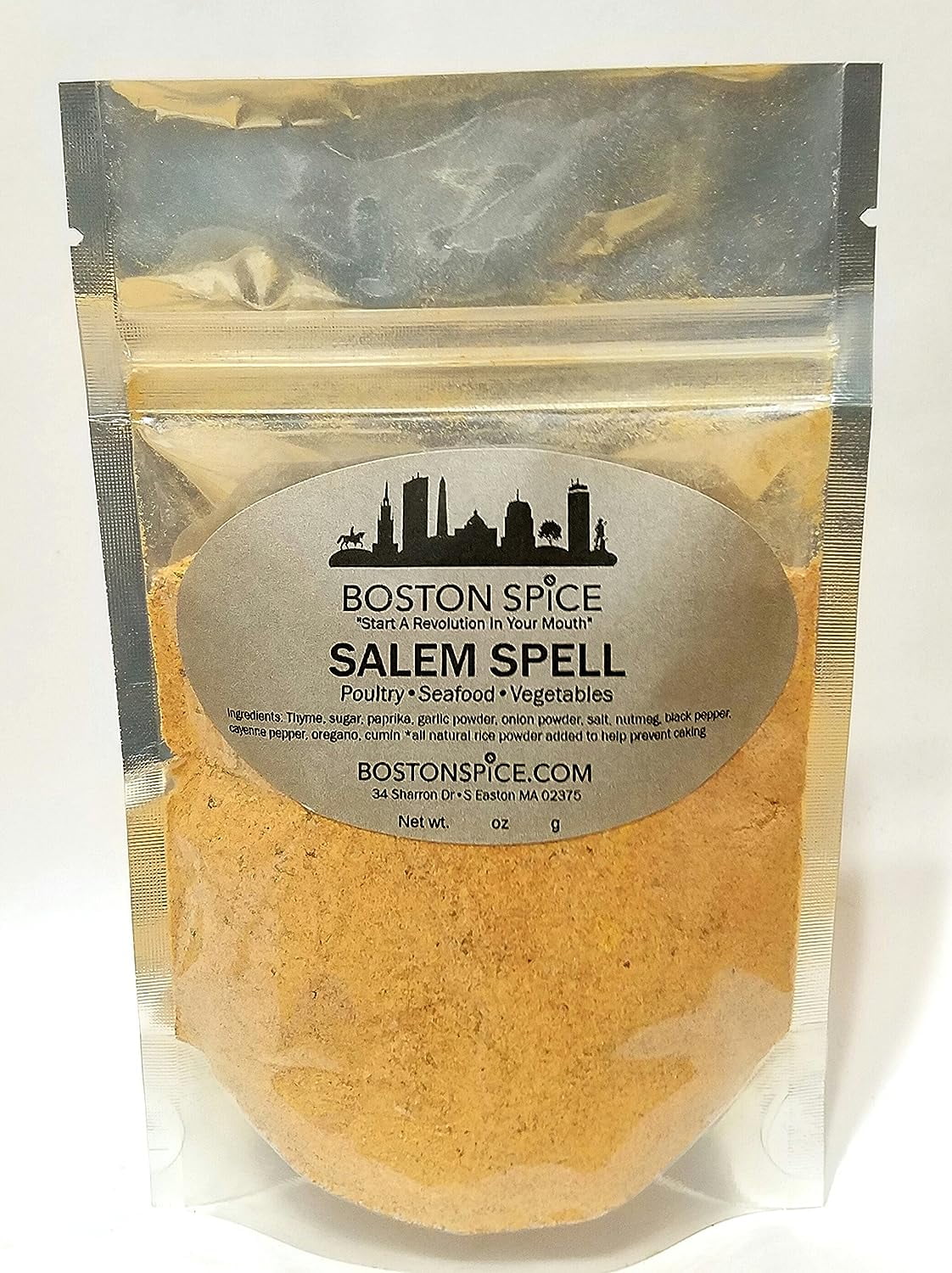 Boston Spice Salem Spell Homemade Blackening Seasoning Blend Beef Poultry Fish Turkey Steak Thighs Beef Breasts Wings Grilling Barbecue Smoker Dry Rub Vegetables Seafood Shrimp 1/2 Cup wt. 2.6oz/76g