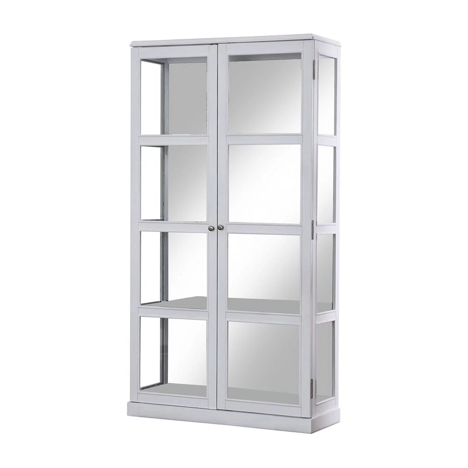 Furniture of America Mendes Transitional Wood 4-Shelf Curio Cabinet in White