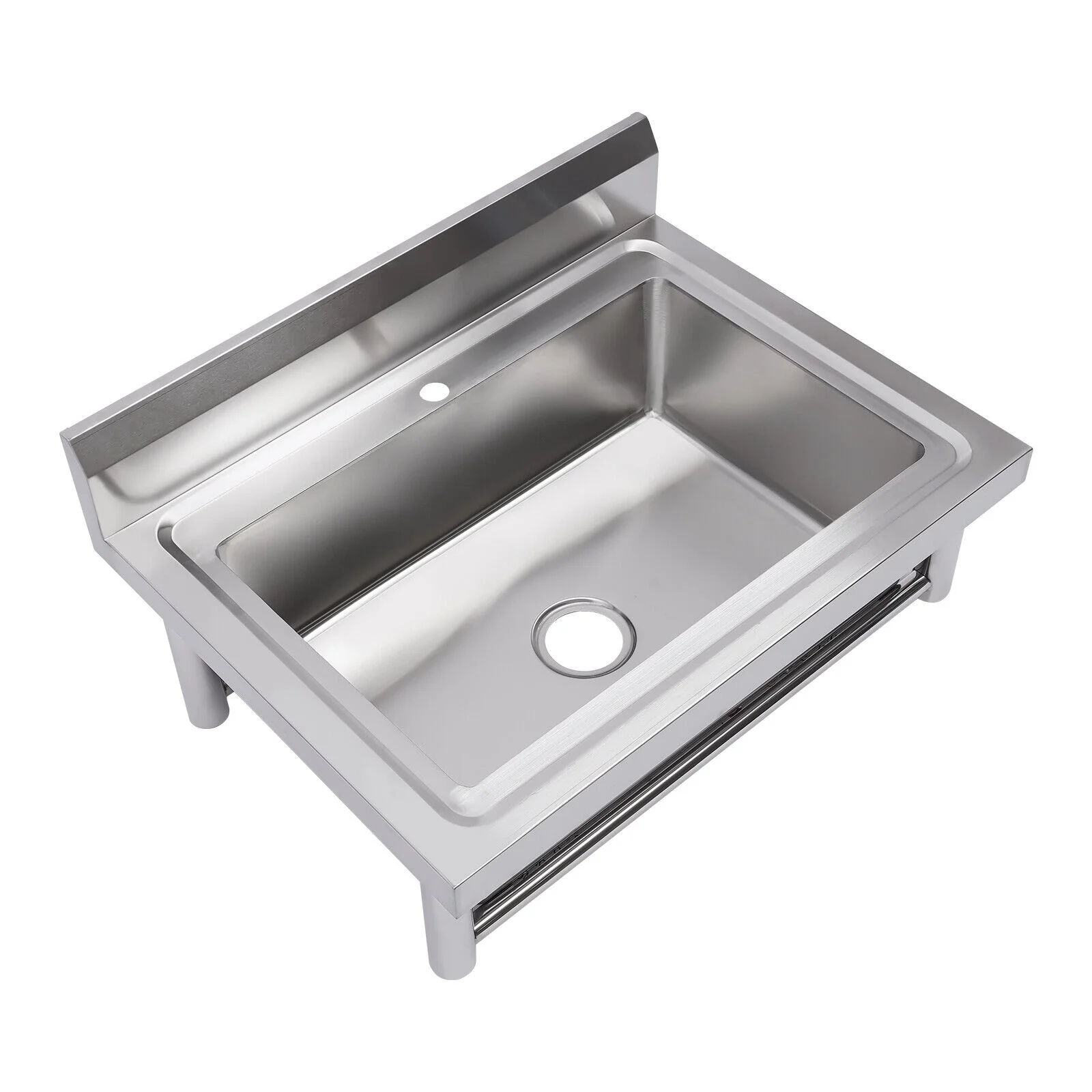 Miumaeov Stainless Steel Commercial Sink with Single Compartment Free Standing Kitchen Prep & Utility Sink With Faucet