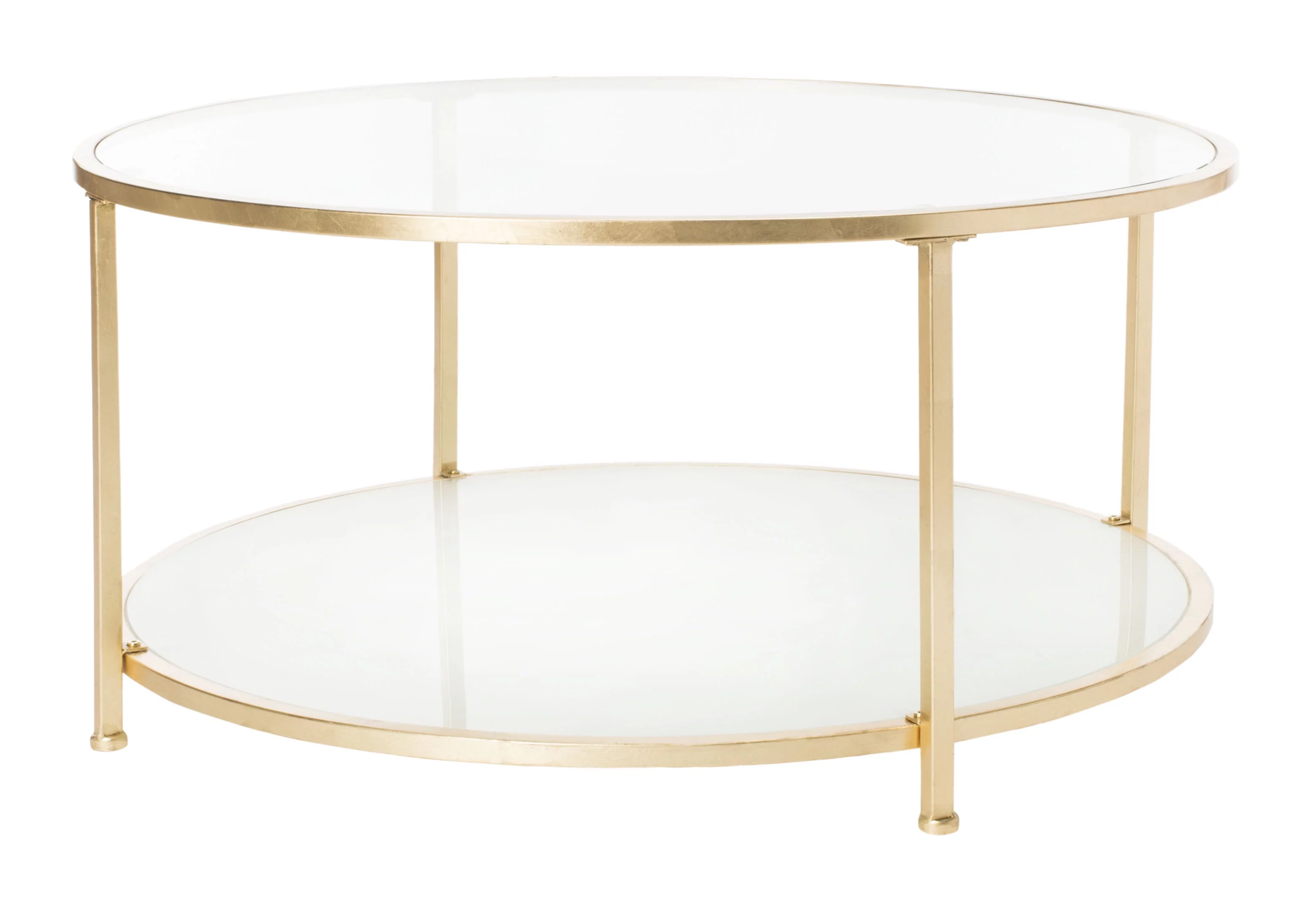 SAFAVIEH Ivy 2 Tier Modern Glam Round Coffee Table, Gold