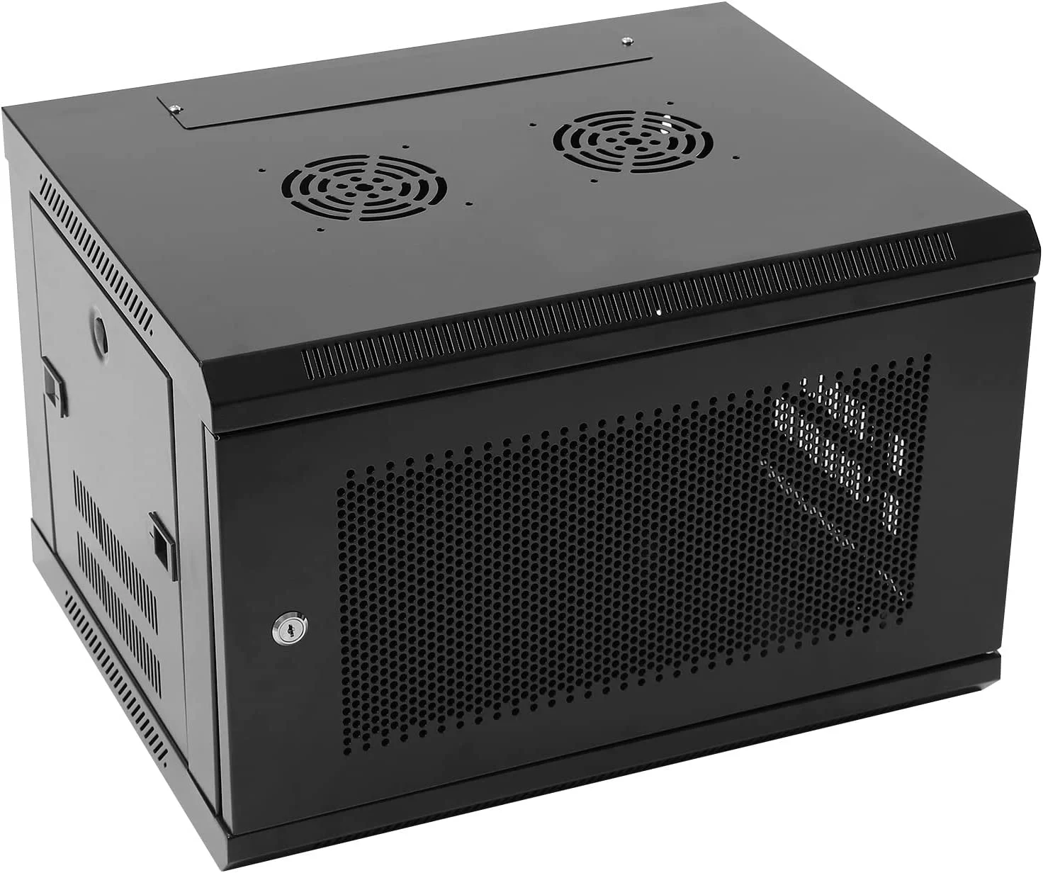 Miumaeov 6U Wall Mount Server Cabinet Network Rack Vented Enclosure Locking Door Black