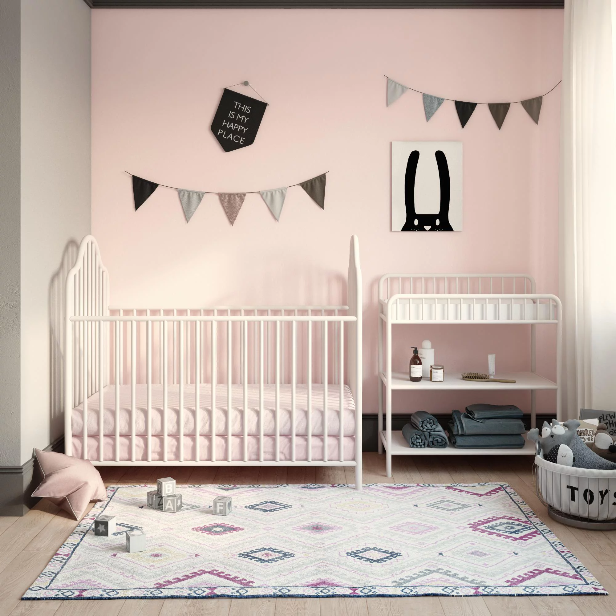 Little Seeds Rowan Valley Lanley Crib and Changing Table Set, White