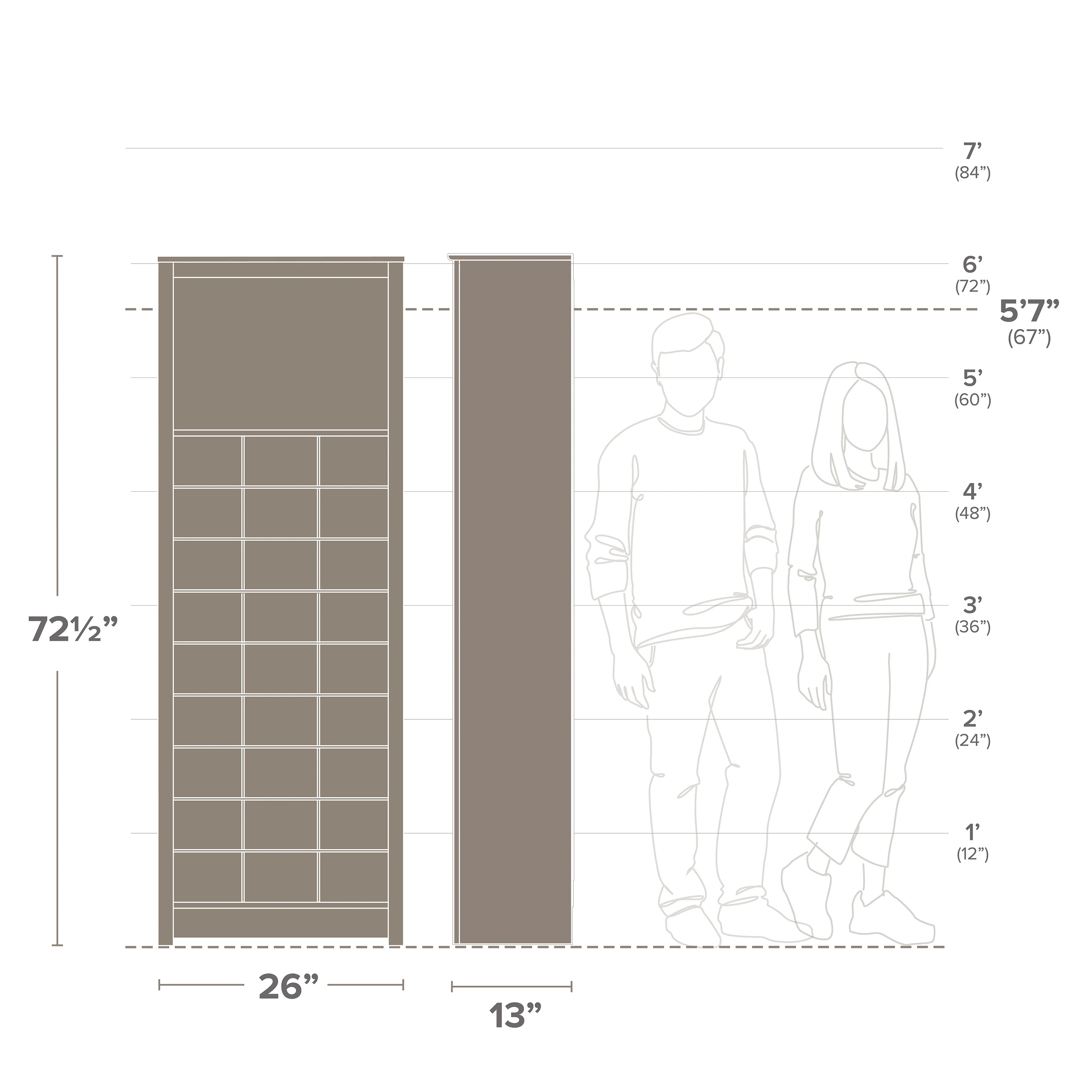 Prepac Rustic Ridge Washed White Shoe Cabinet 13