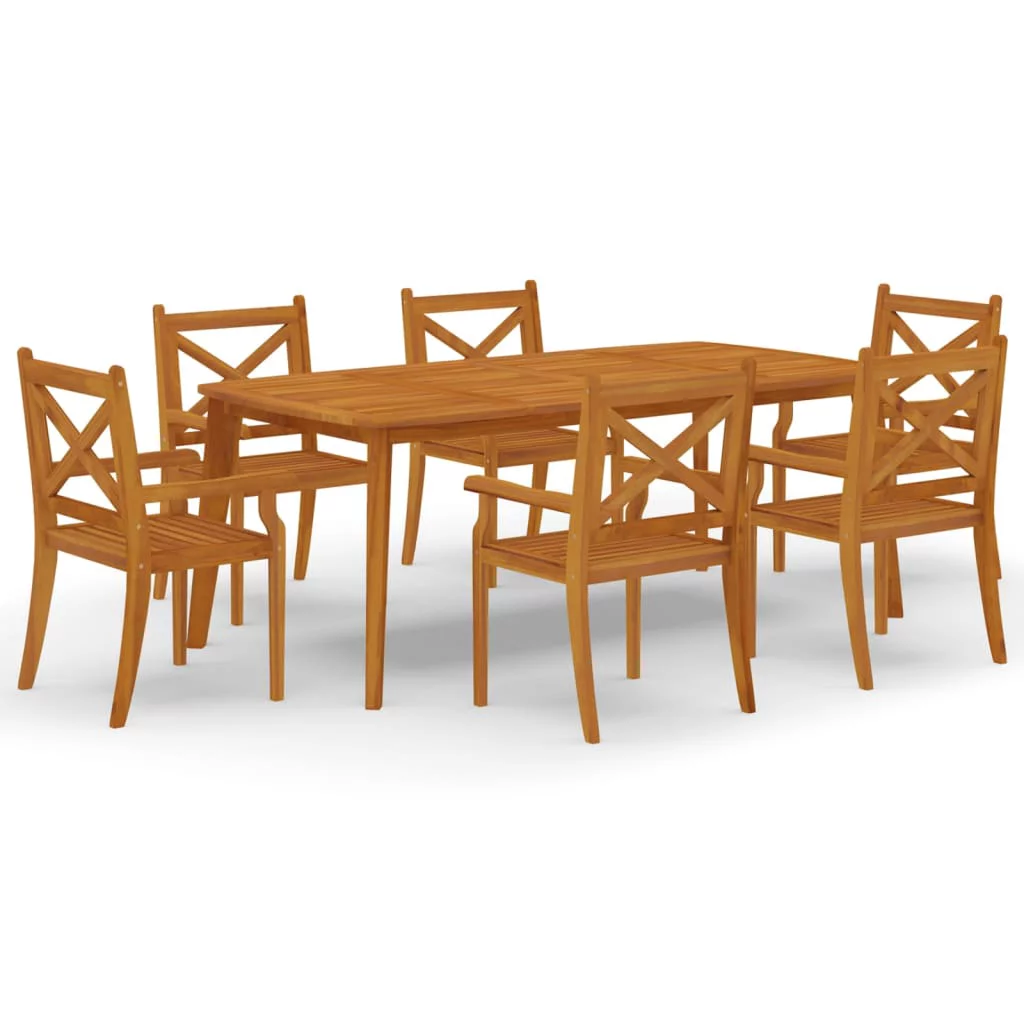 Aibecy 7 Piece Patio Dining Set Solid Wood Acacia