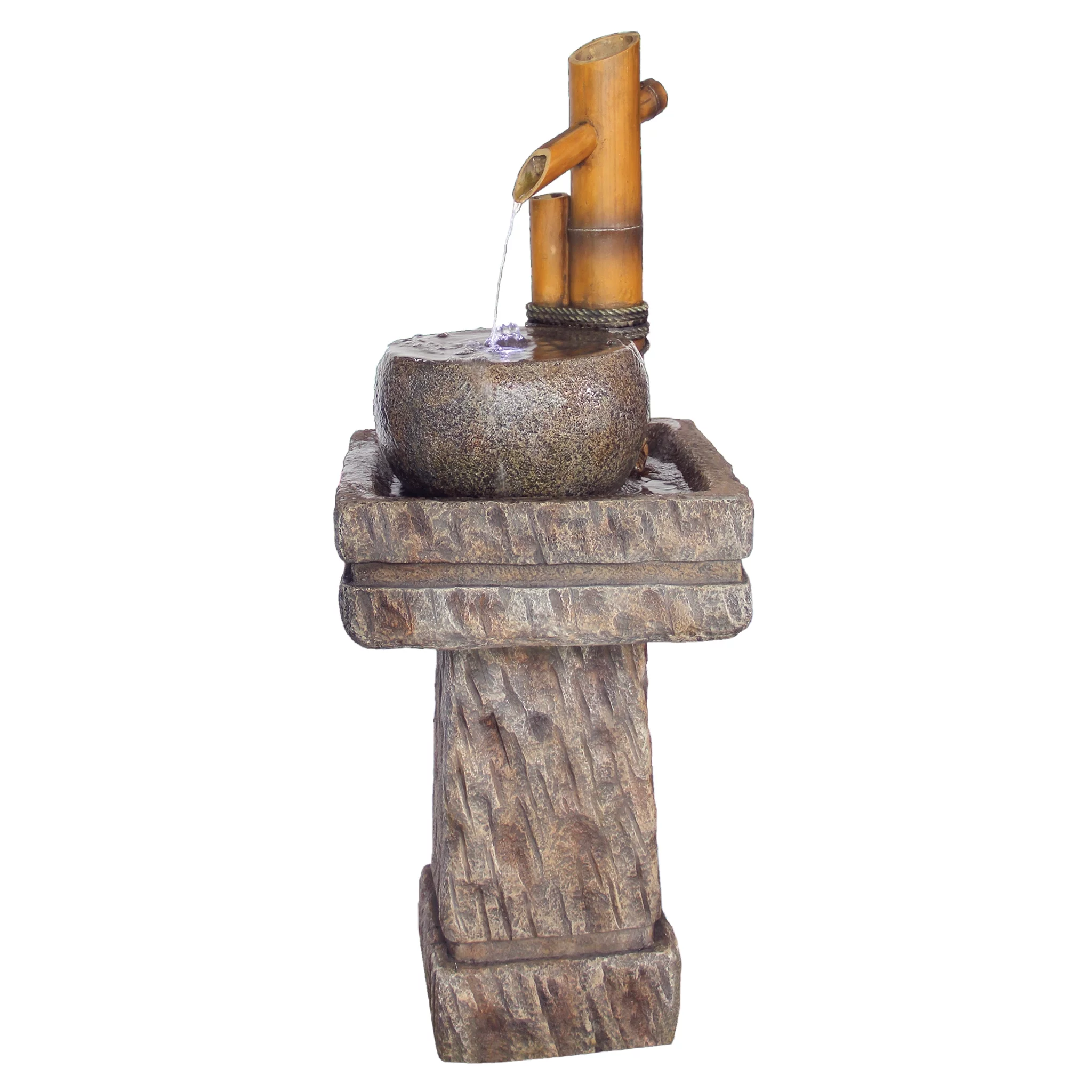 Design Toscano Bamboo Wellspring Pedestal Garden Fountain