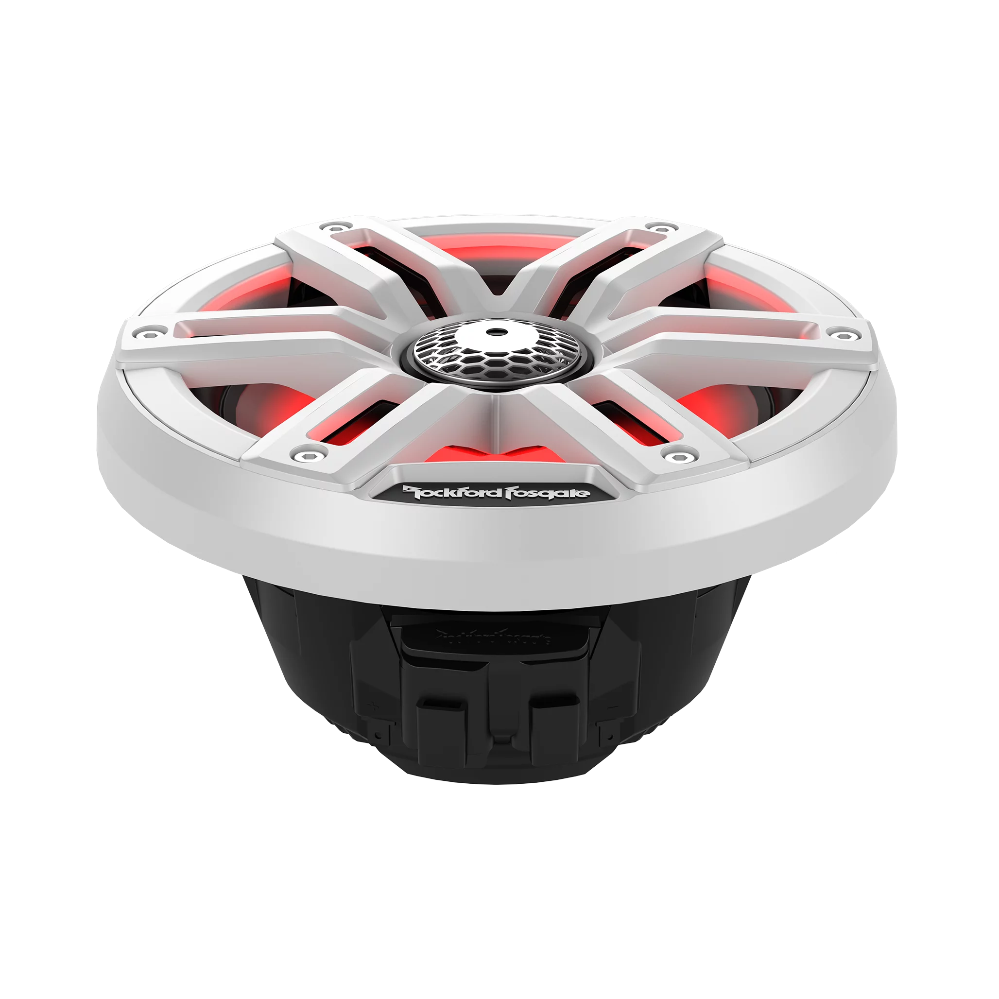 Rockford Fosgate M2-65 Color Optix 6.5” 2-Way Coaxial Multicolor LED Lighted Marine Speakers - White / Stainless (Pair)