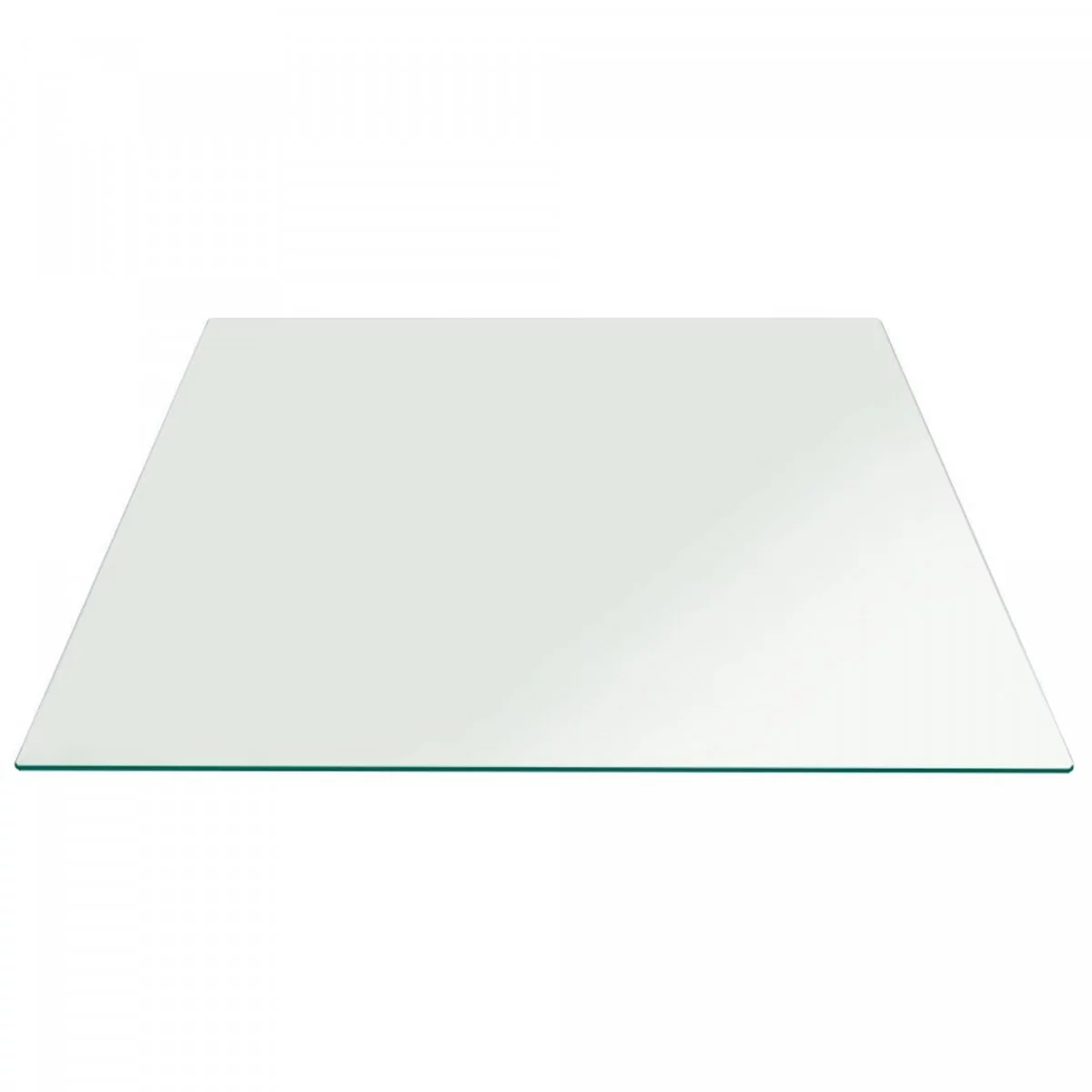 15 Inch Square Glass Table Top 1/2 Inch Thick Clear Tempered Glass With Flat Edge Polished