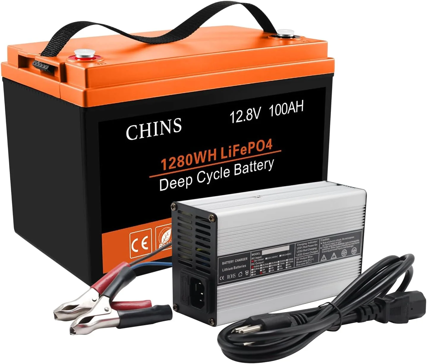 CHINS 12V 10A Lithium Battery Charger 0V Charging Function 14.6V 10A LiFePO4 Battery Charger