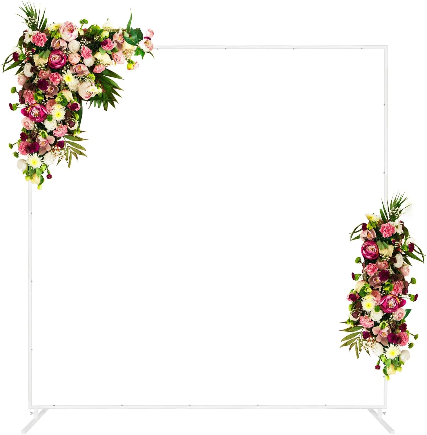 6.6FT x 6.6FT Square Metal Arch Stand, Backdrop Stand Arbor, White