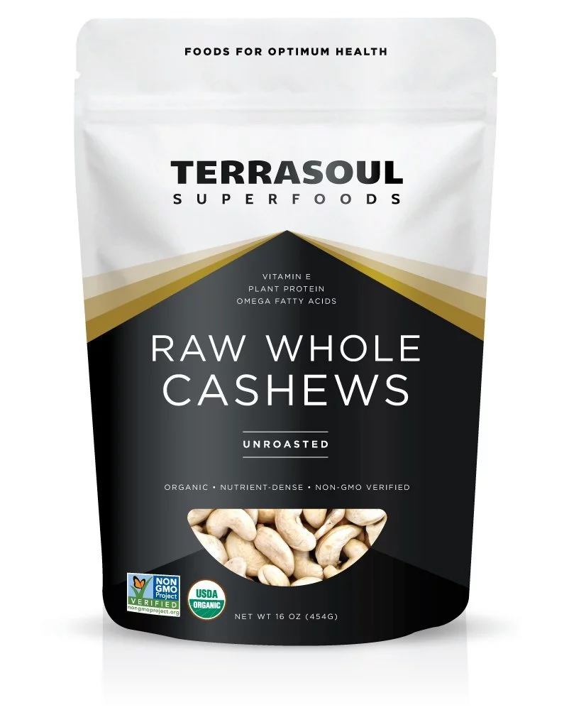Terrasoul Superfoods Organic Raw Whole Cashews, 1.0 Lb