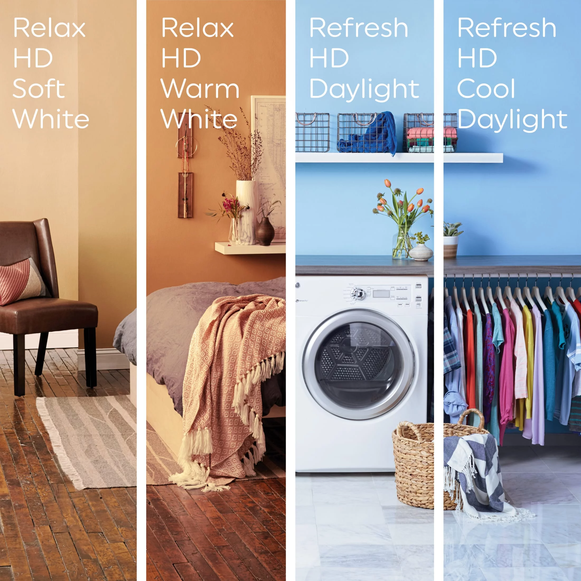 GE Refresh HD LED Light Bulbs, 40 watts, Daylight, CA11 Candle Bulbs, Clear Finish, 4pk