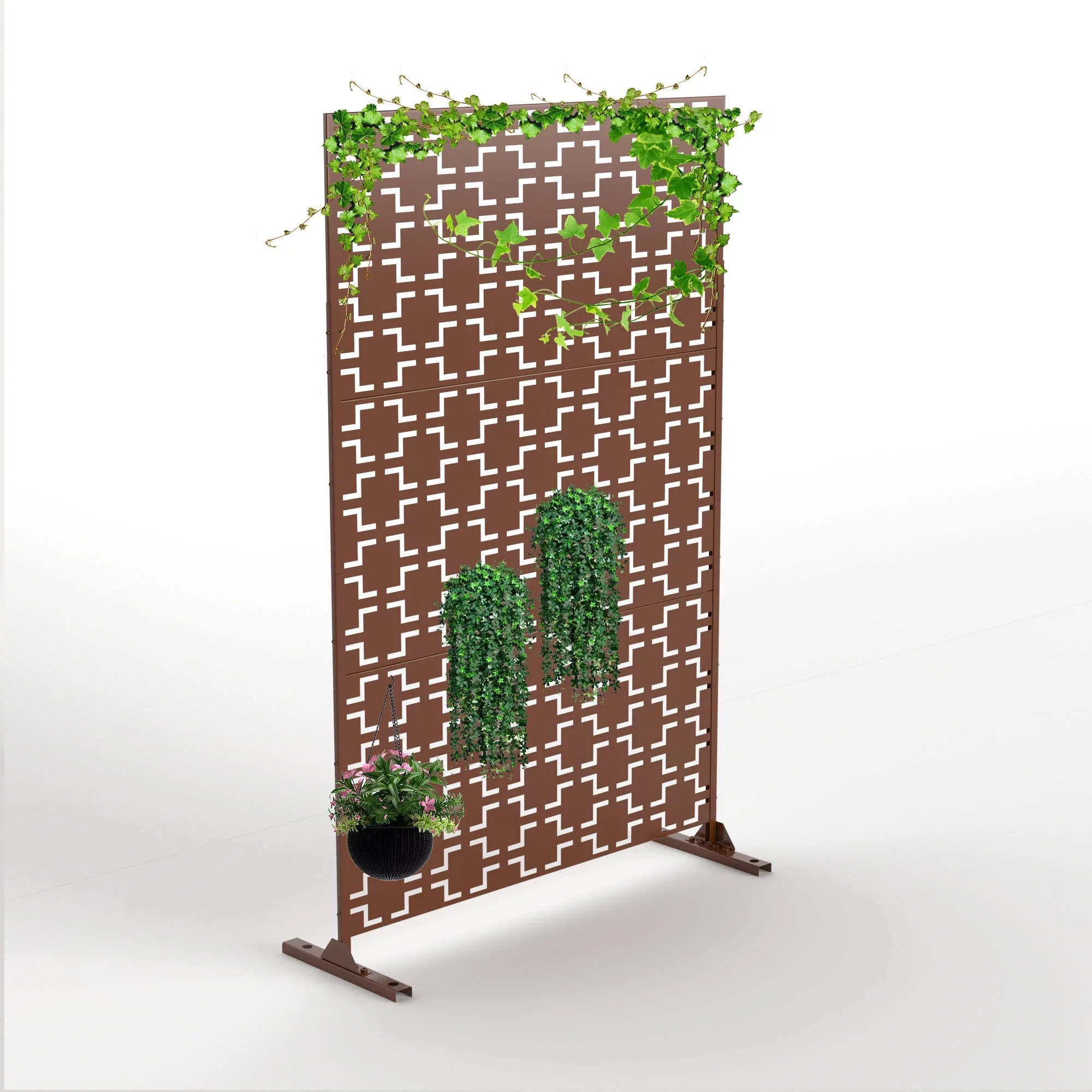 6.33 ft. H x 3.93 ft. W Laser Cut Metal Privacy Screen