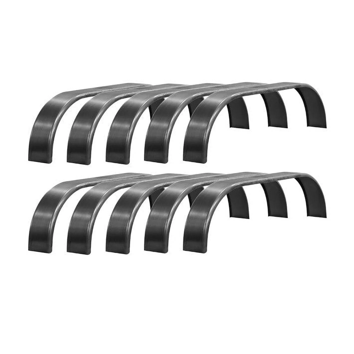 The Trailer Parts Outlet - Tandem Axle 10.75x72 Smooth Steel Rolled Fender, Set of Tandem Fenders (10)