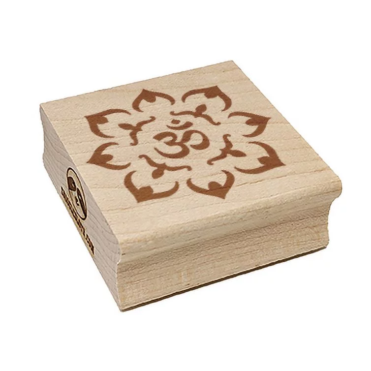 Om Aum Ohm Meditation Mandala Symbol Square Rubber Stamp Stamping Scrapbooking Crafting - Medium 1.75in