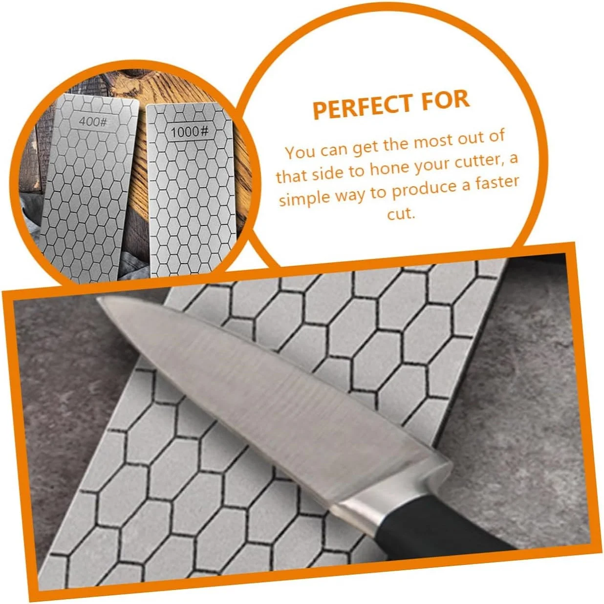 Double-Sided Diamond Sharpening Bench Stone, Grind Kitchen Knife Sharpener, Grit Sharpening Stone, Grit Knife and Tool Sharpener