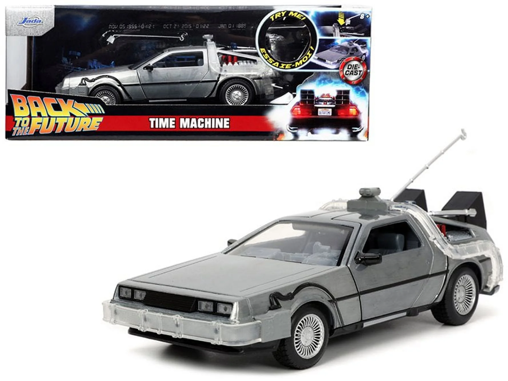 DeLorean Time Machine with Lights, Back to the Future - Jada Toys 32911/4 - 1/24 scale Diecast Model Toy Car
