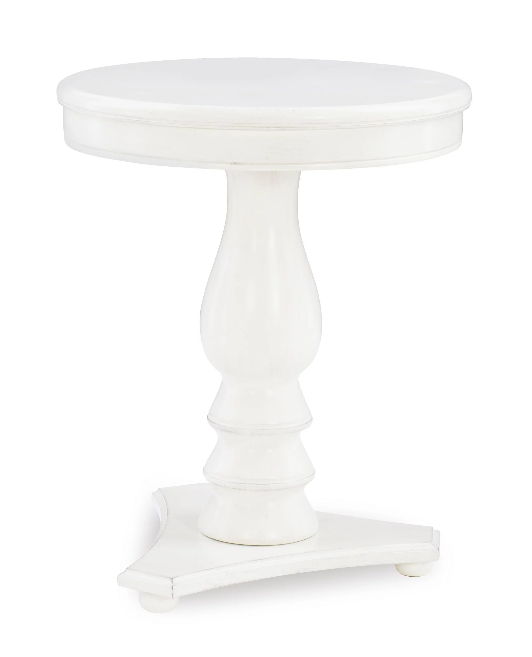 Powell Stanton Pedestal Accent Side Table, White