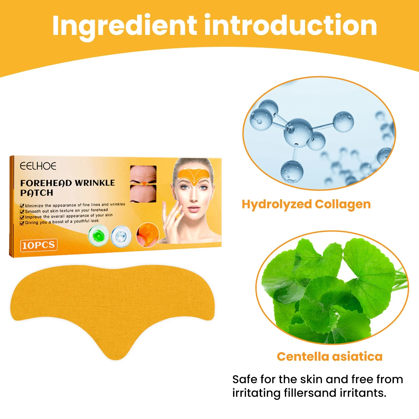 20 Pacth Hydrolyzed Collagen Forehead and Between Eyes Wrinkle Patches Wrinkle Patch Non Invasive Wrinkle Smoothers for Forehead Wrinkles-2Pack